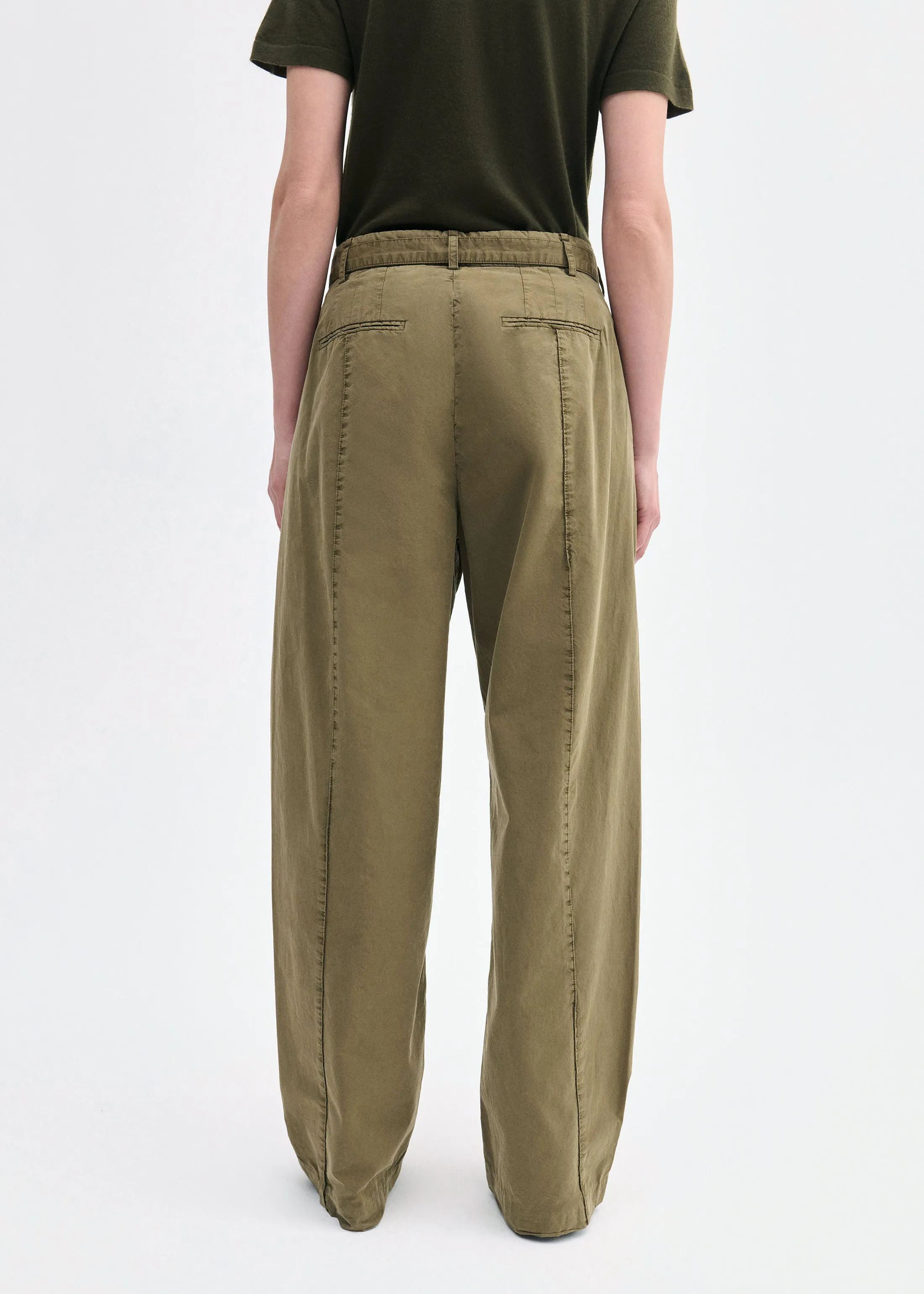 Drop Waist Pant in Cotton Twill - Olive sold by CO product image thumbnail 3