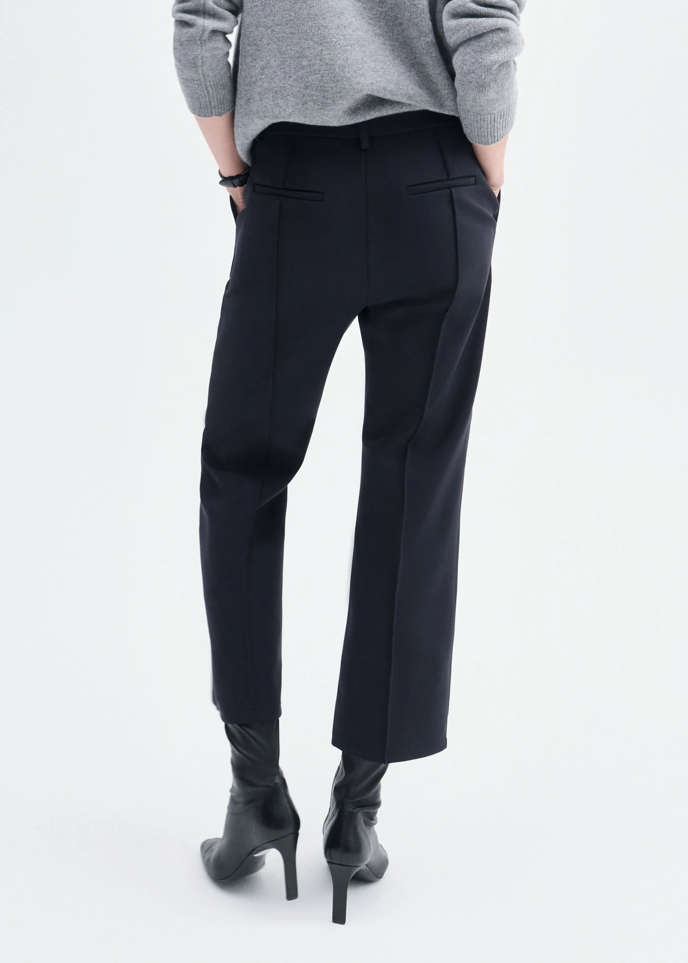 Cropped Flared Pant in Scuba - Black sold by CO product image thumbnail 3