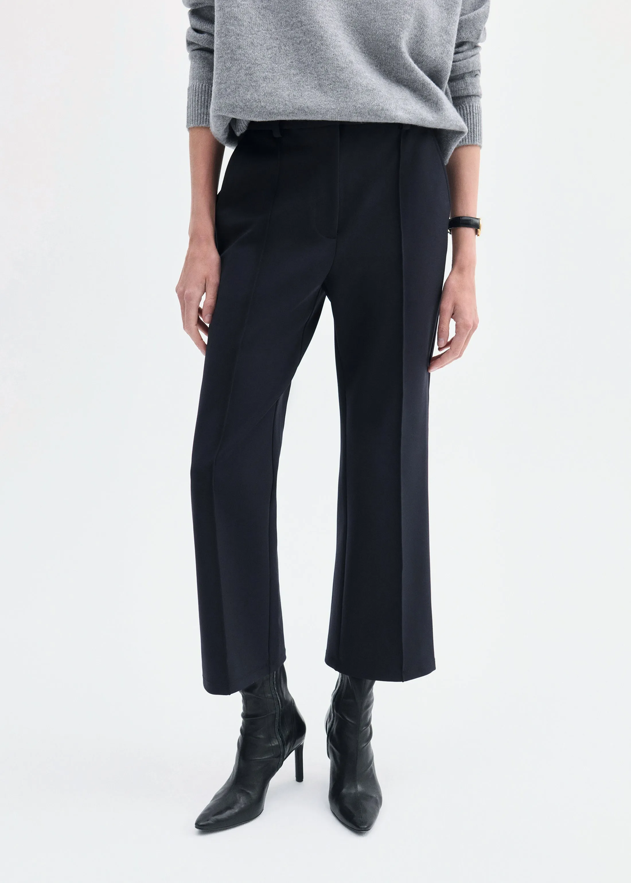 Cropped Flared Pant in Scuba - Black sold by CO product image thumbnail 2