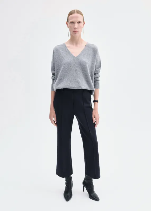 Cropped Flared Pant in Scuba - Black made by CO