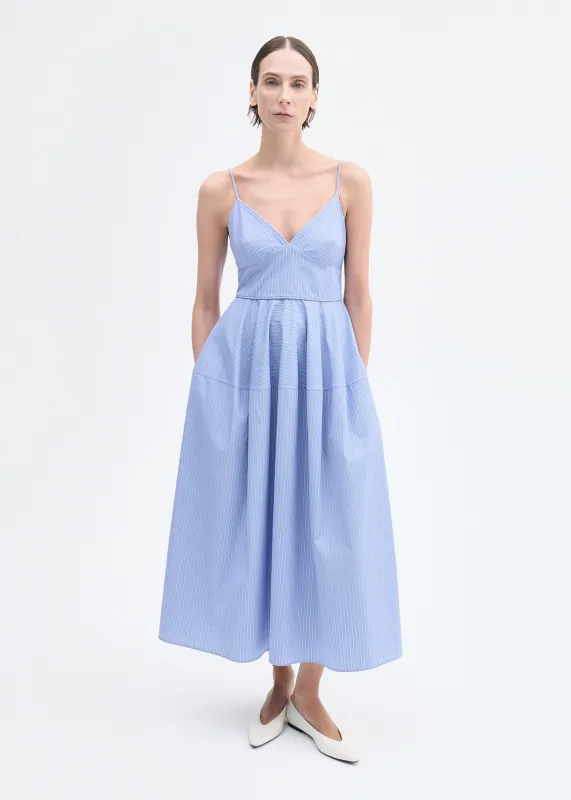 Striped Camisole Dress in Cotton - Blue Multi sold by CO