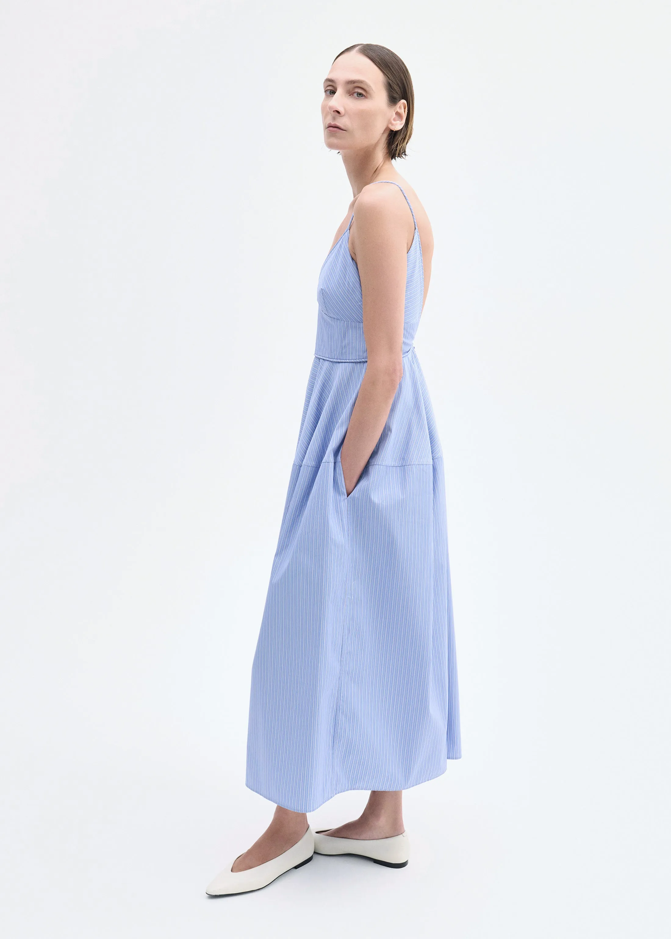 Striped Camisole Dress in Cotton - Blue Multi sold by CO product image thumbnail 2