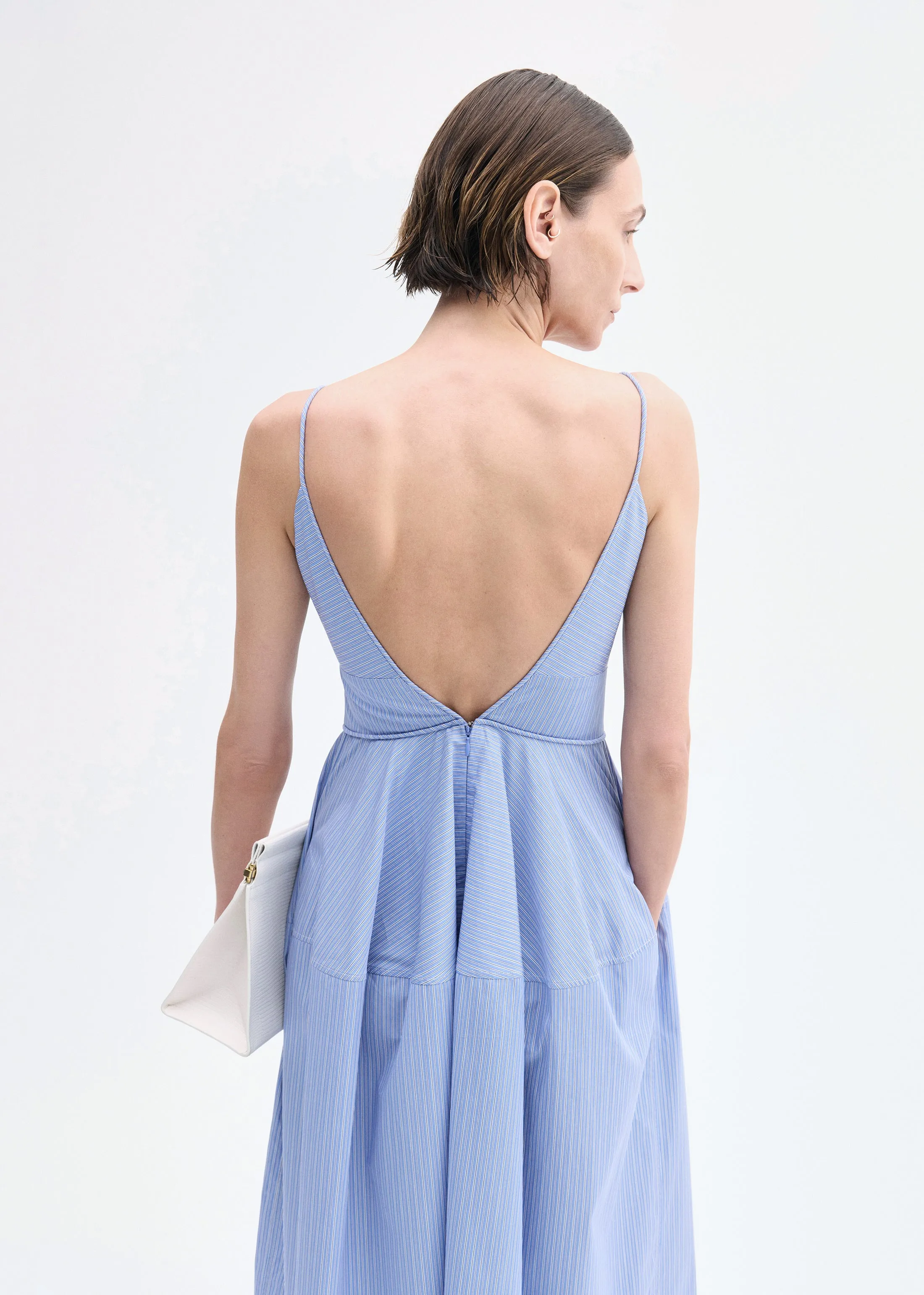 Striped Camisole Dress in Cotton - Blue Multi sold by CO product image thumbnail 3