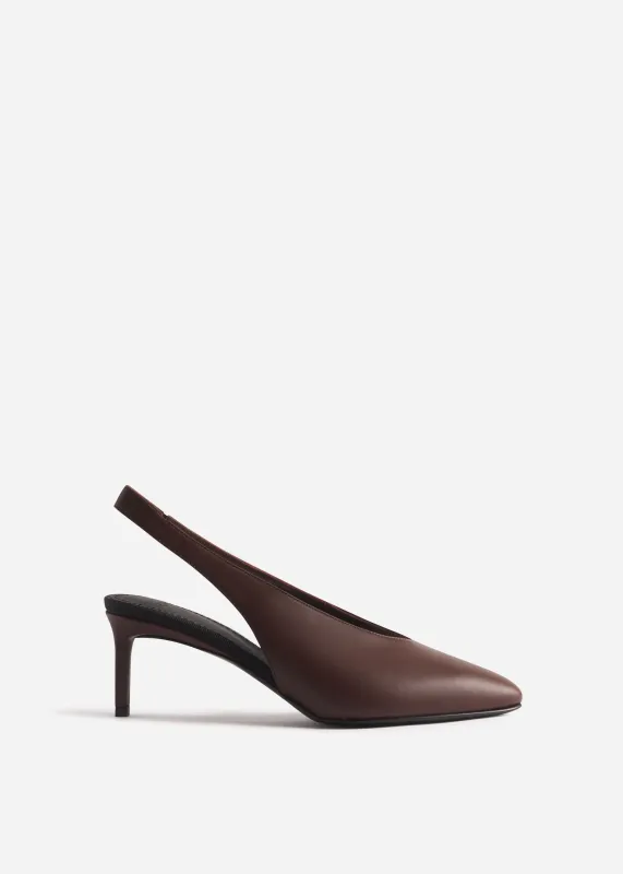 Pointed Slingback Heel in Chocolate sold by CO