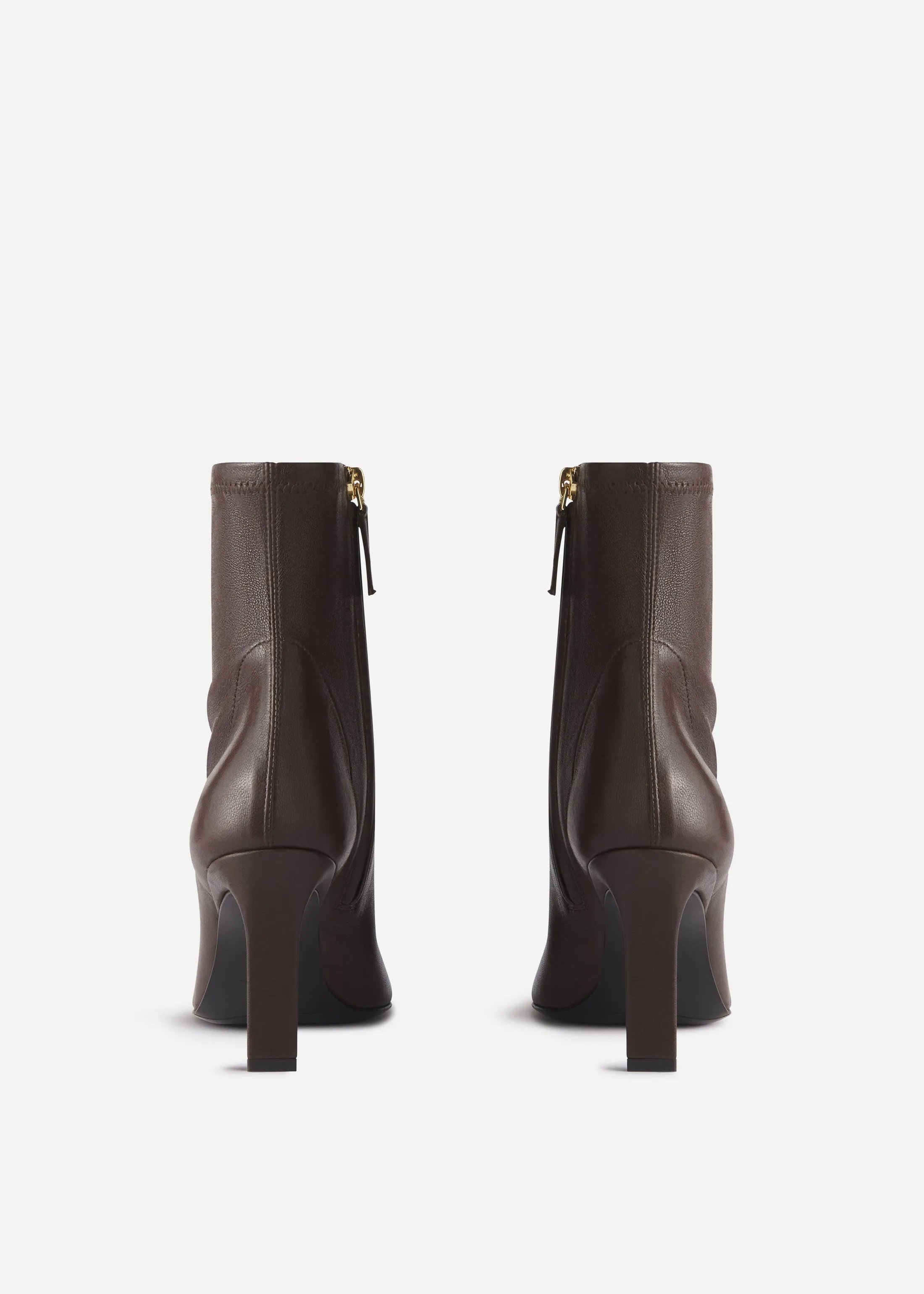 Heeled Leather Sock Bootie in Chocolate sold by CO product image thumbnail 3