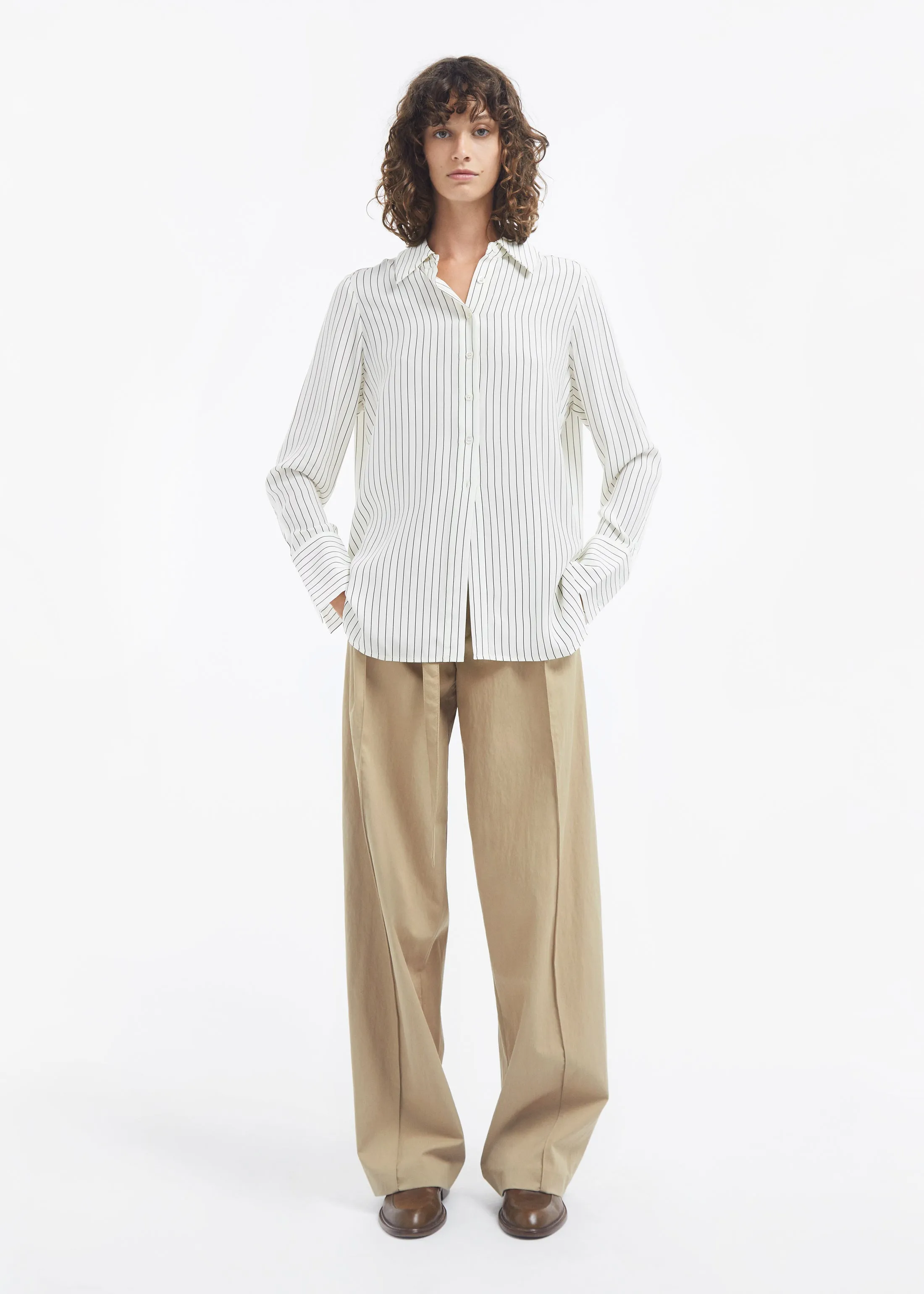 Button Down Shirt in Silk - Stripe sold by CO product image thumbnail 5