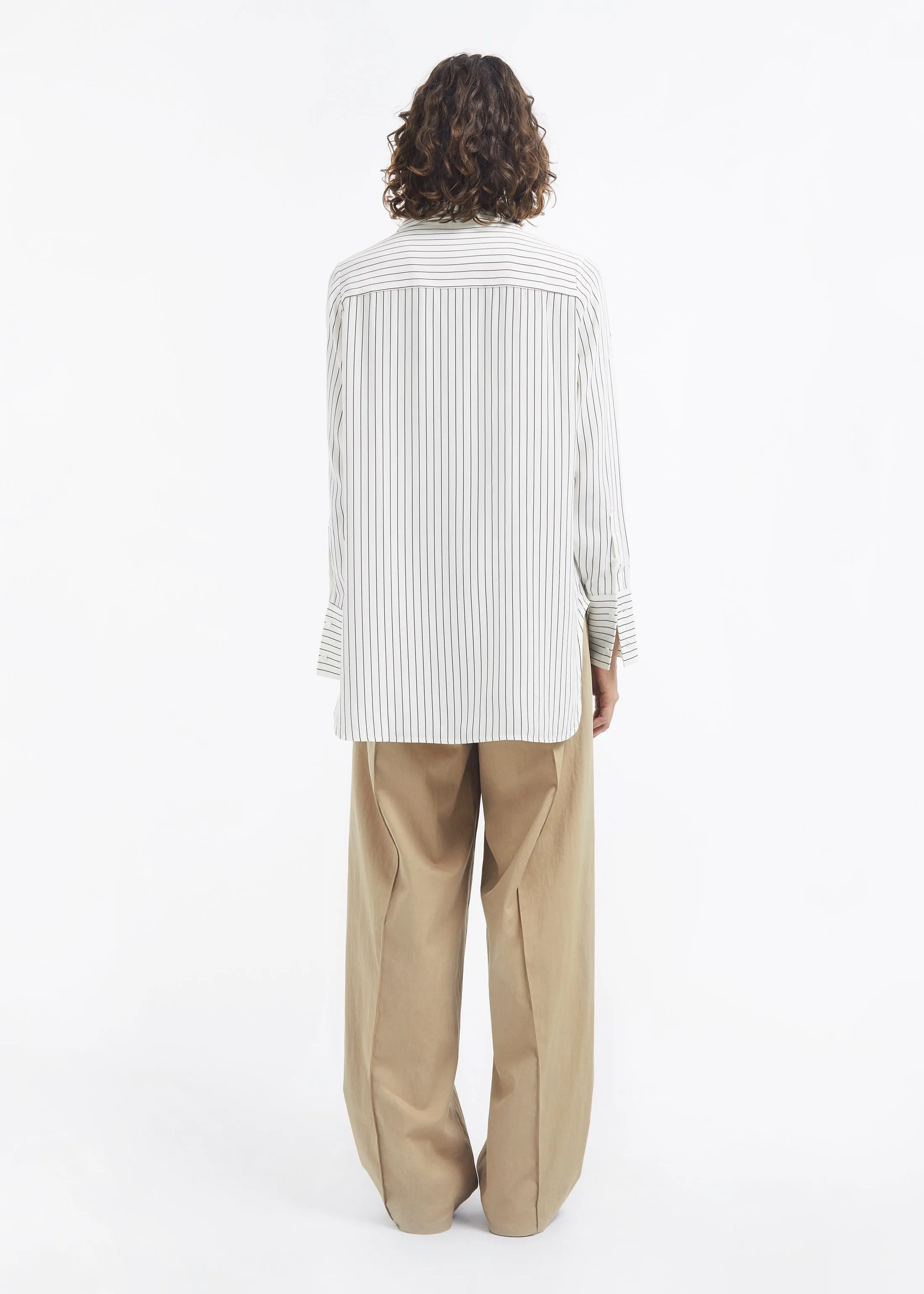 Button Down Shirt in Silk - Stripe sold by CO product image thumbnail 4
