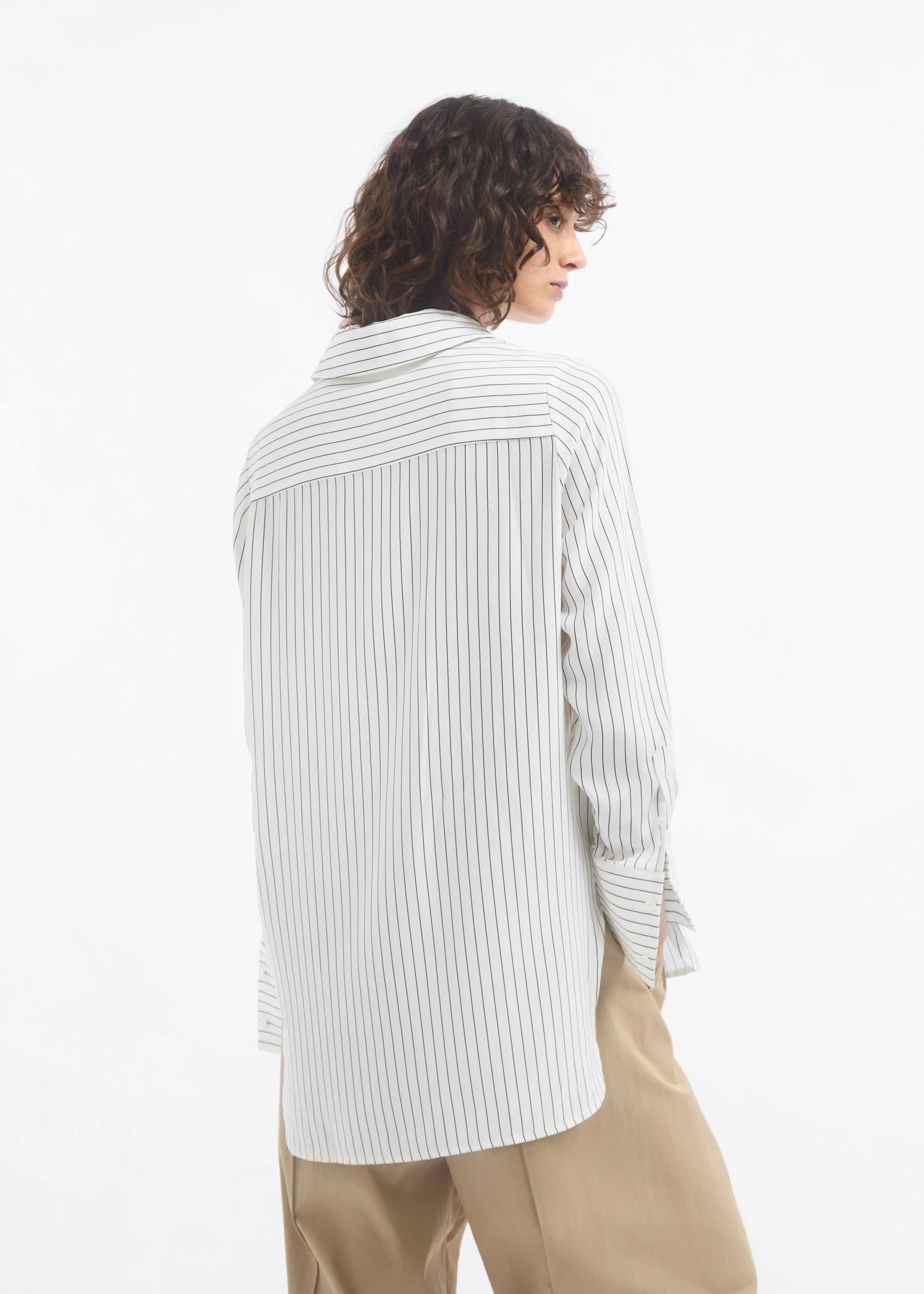 Button Down Shirt in Silk - Stripe sold by CO product image thumbnail 2