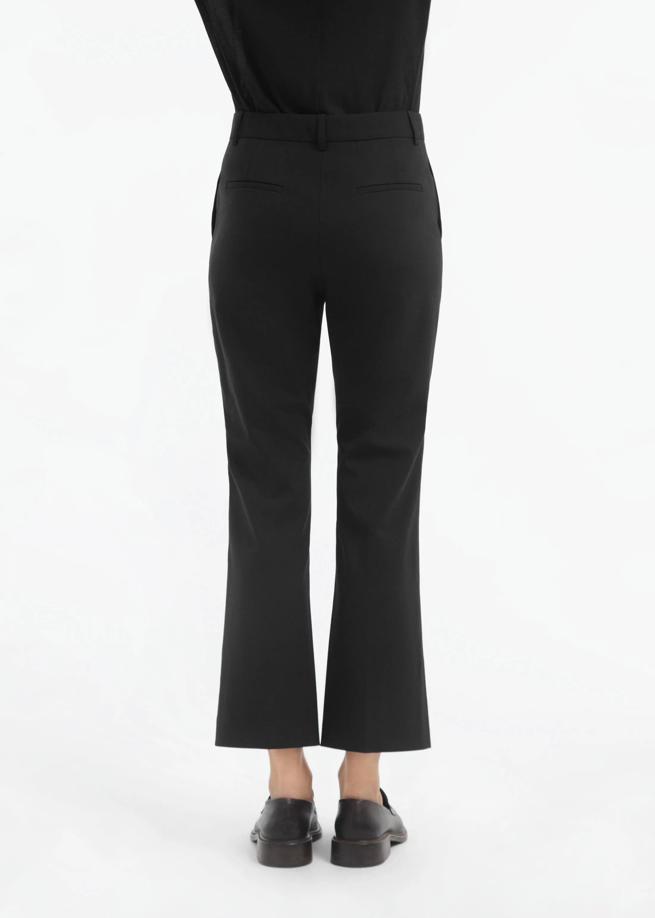 Cropped Cigarette Trouser in Virgin Wool - Black sold by CO product image thumbnail 3