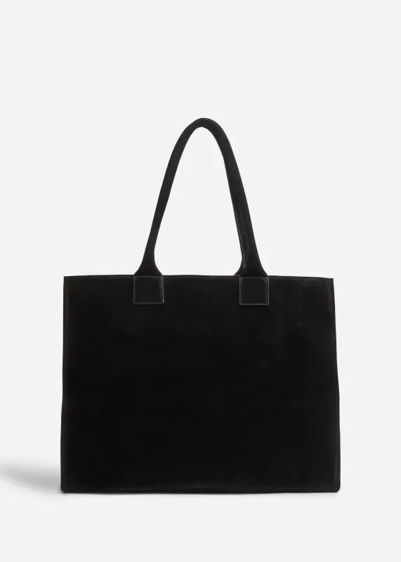 Large Tote Bag in Suede - Black sold by CO