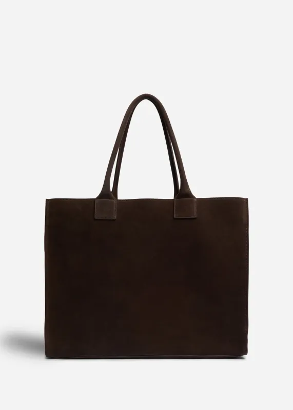 Large Tote Bag in Suede - Chocolate sold by CO
