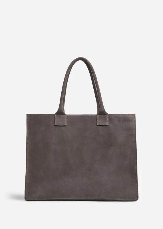 Large Tote Bag in Suede - Grey sold by CO