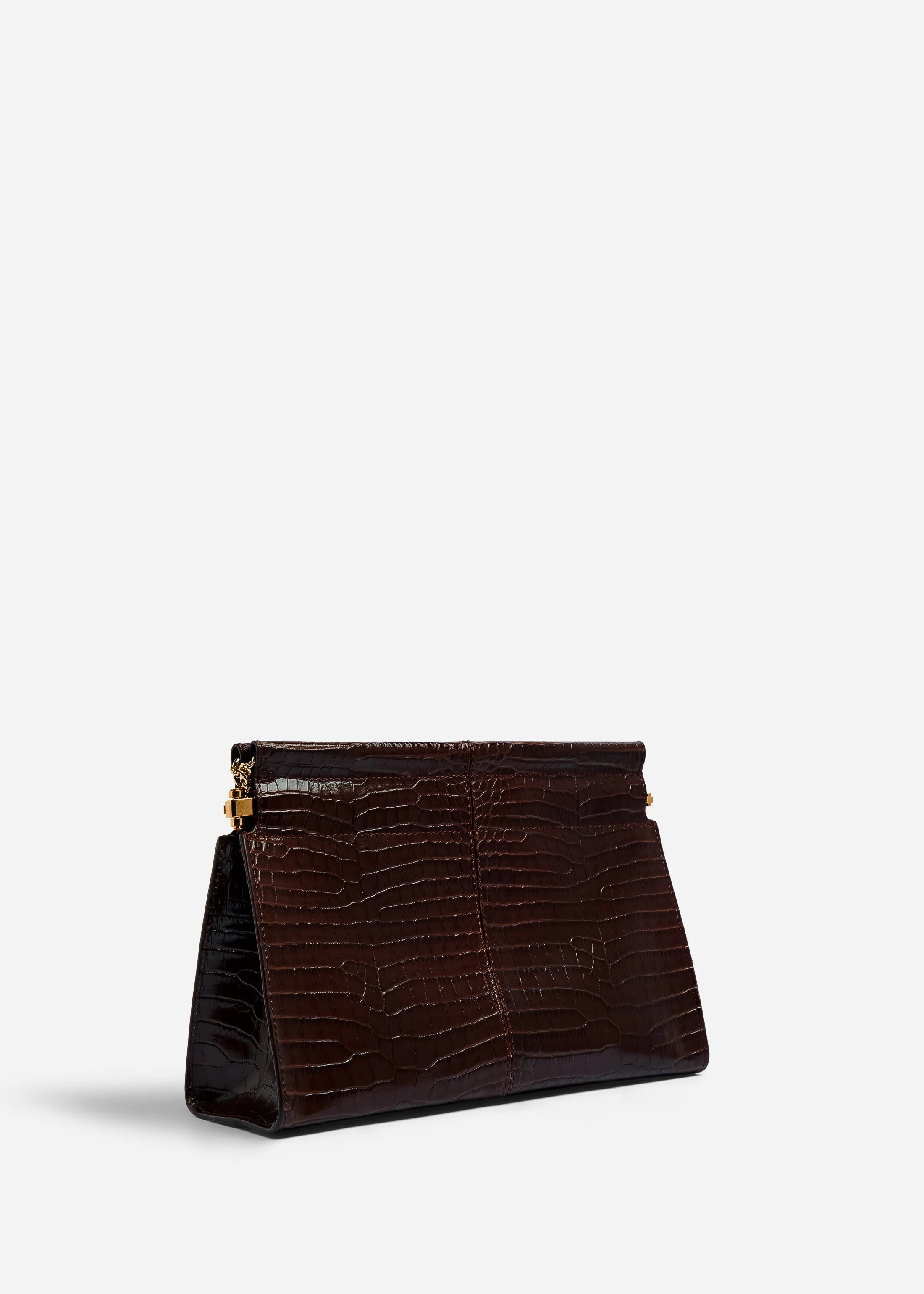 Small Leather Clutch with Chain - Brown sold by CO product image thumbnail 3