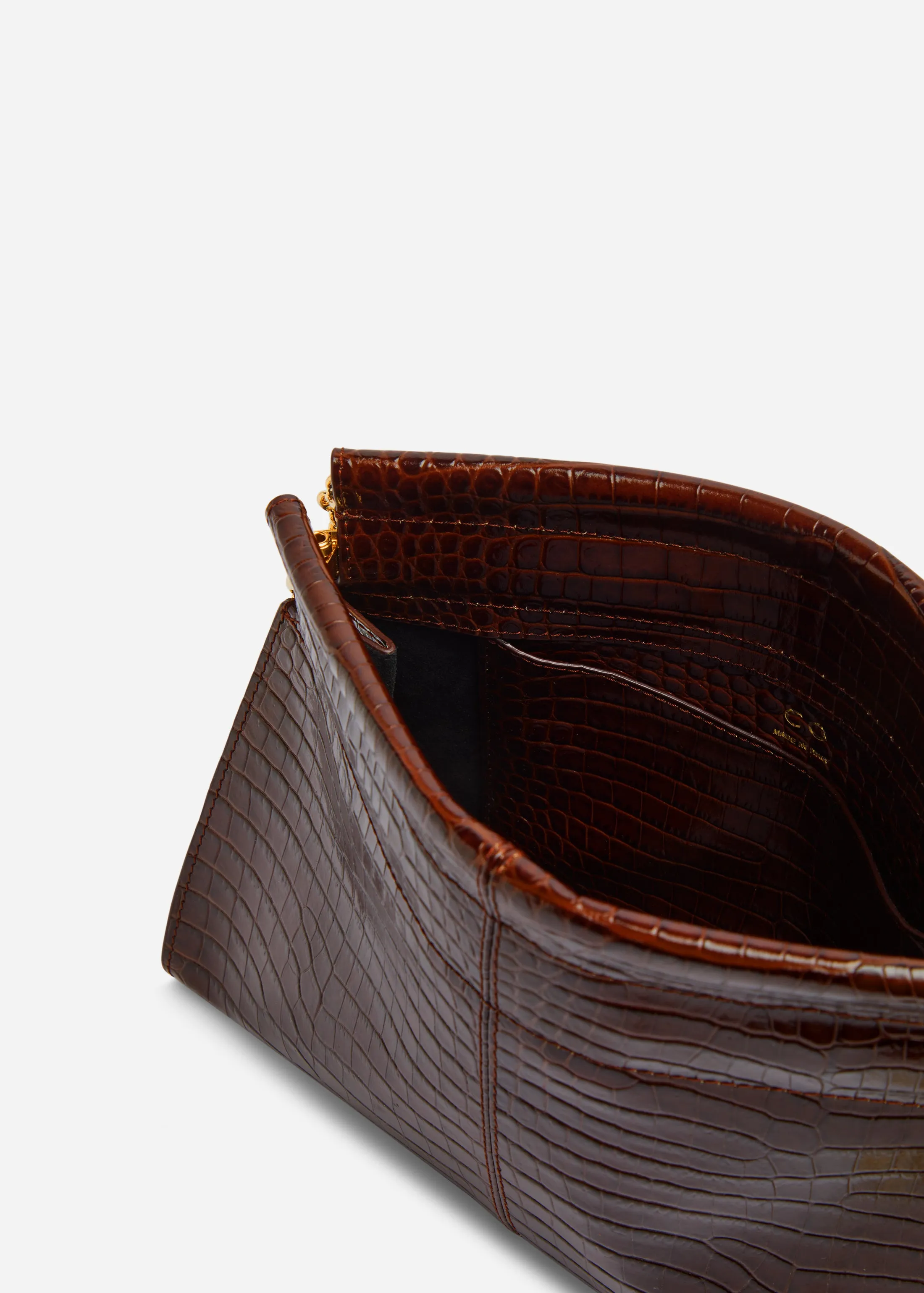 Small Leather Clutch with Chain - Brown sold by CO product image thumbnail 4