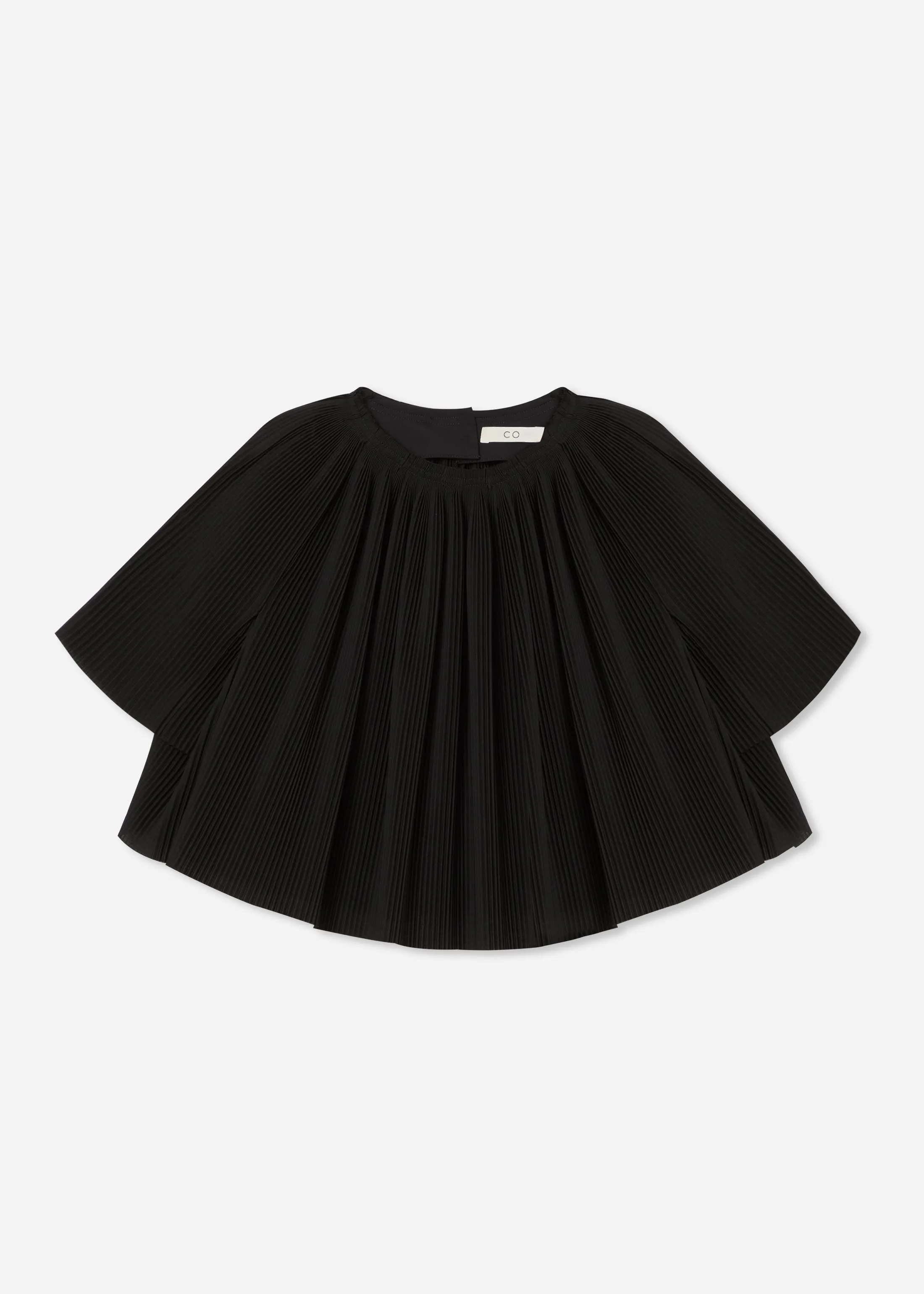 Crinkle Cut Cape Top in Plisse - Black sold by CO product image thumbnail 5