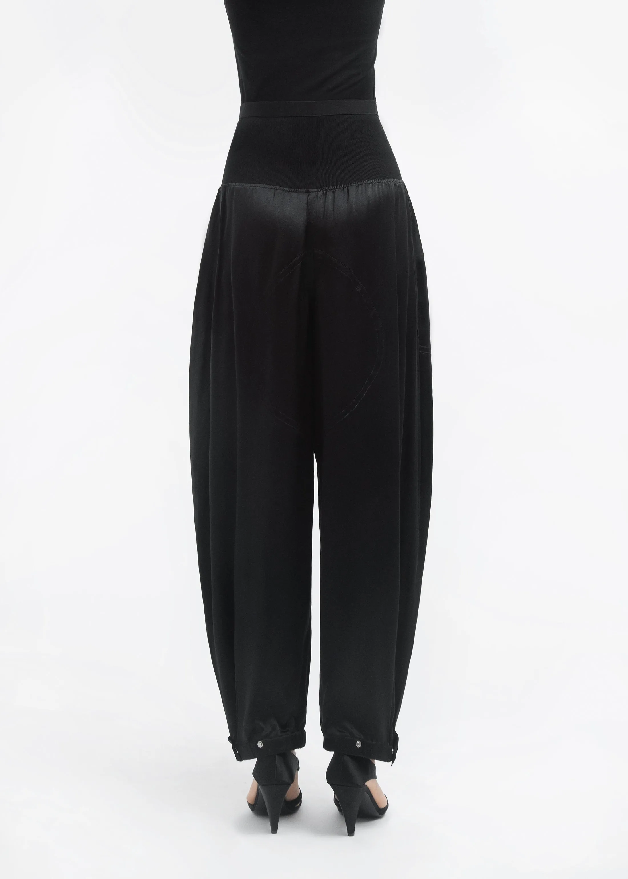 Ribbed Jogger in Silk Charmeuse - Black sold by CO product image thumbnail 4