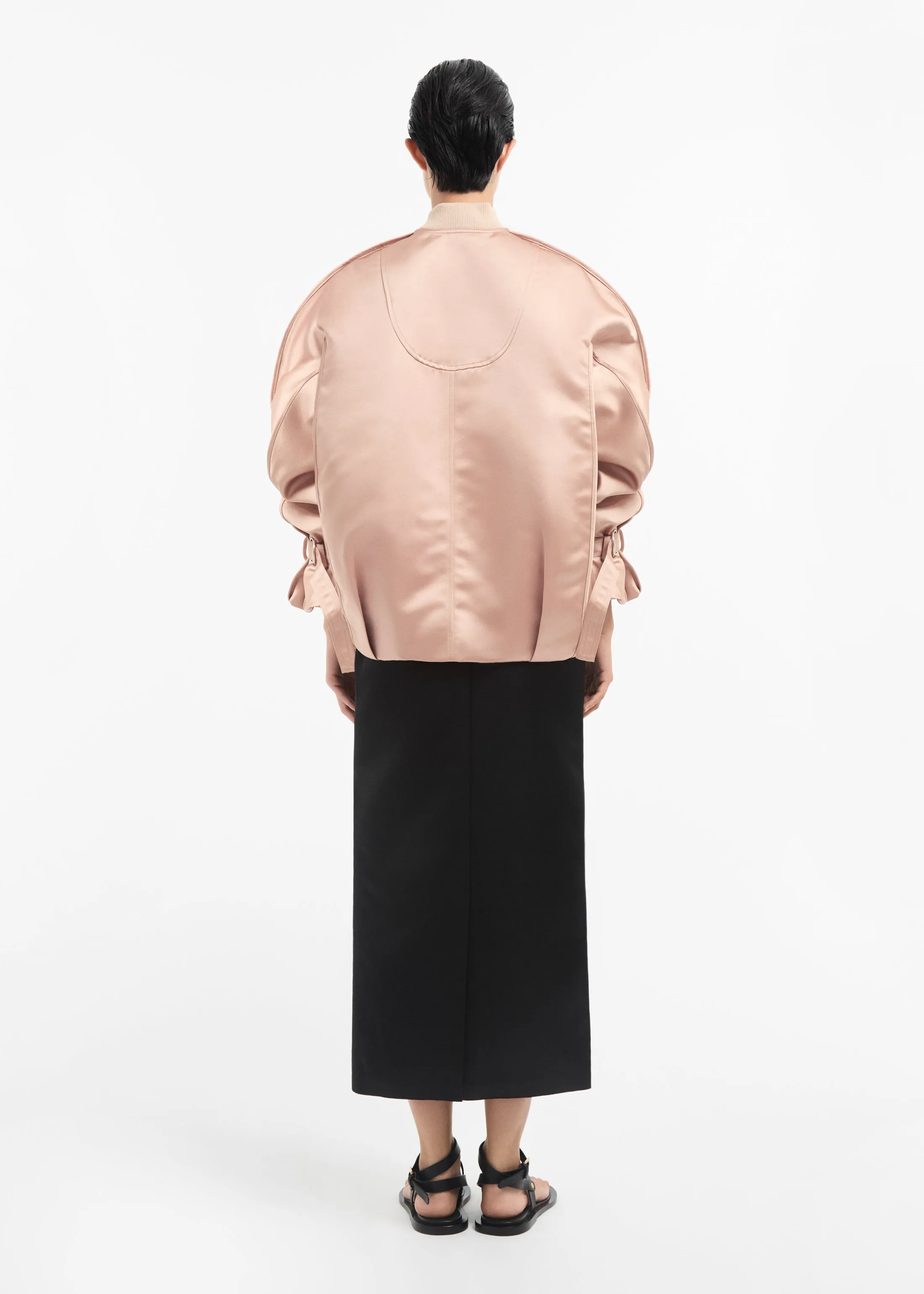 Sports Bomber in Duchess Satin - Champagne sold by CO product image thumbnail 5
