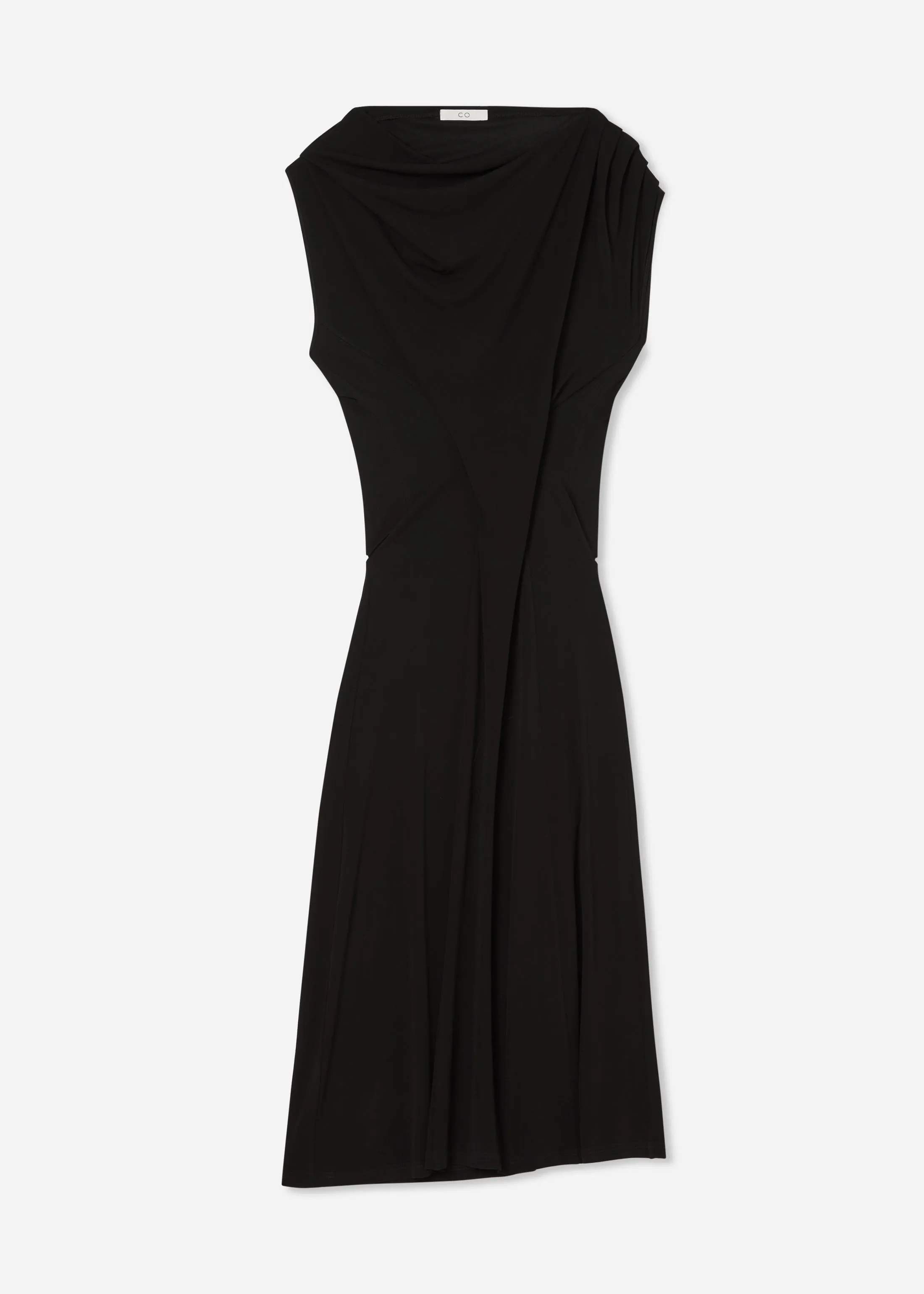 Draped Shoulder Dress in Jersey - Black sold by CO product image thumbnail 5