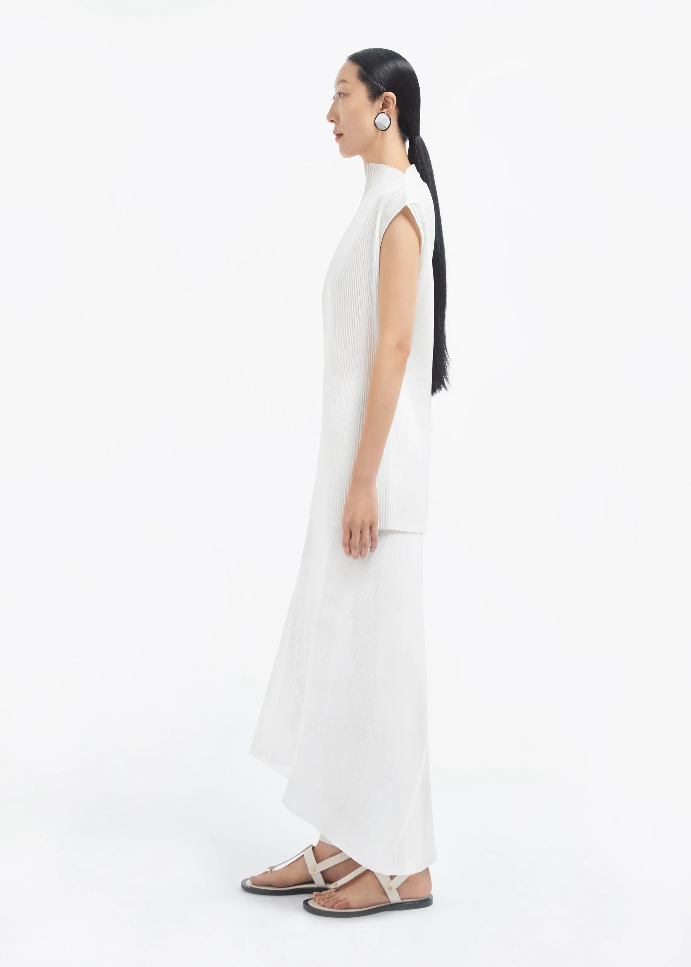 Midi Skirt in Plisse - Off White sold by CO product image thumbnail 2