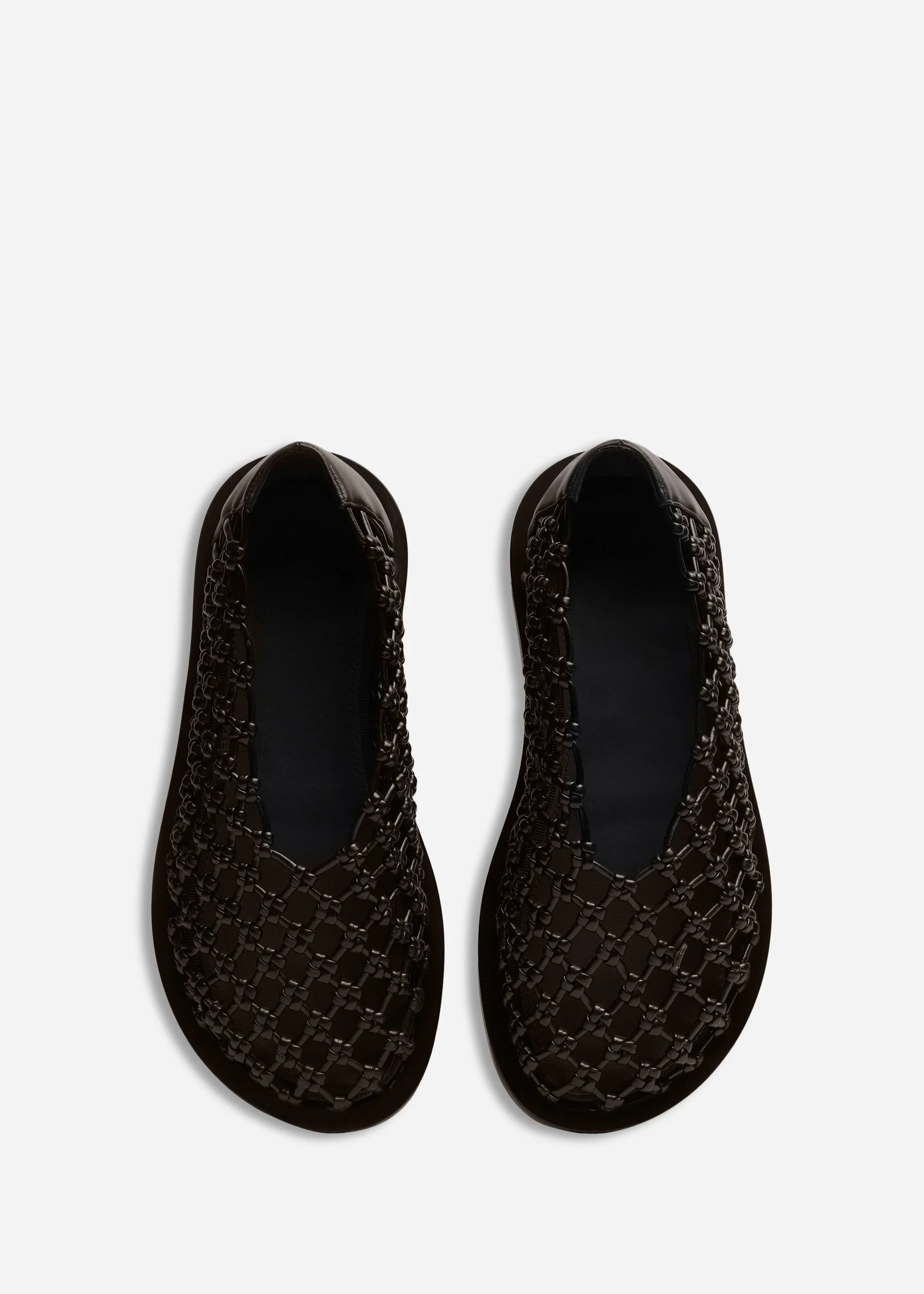 Woven Knotted Flat in Napa Leather - Chocolate sold by CO product image thumbnail 3