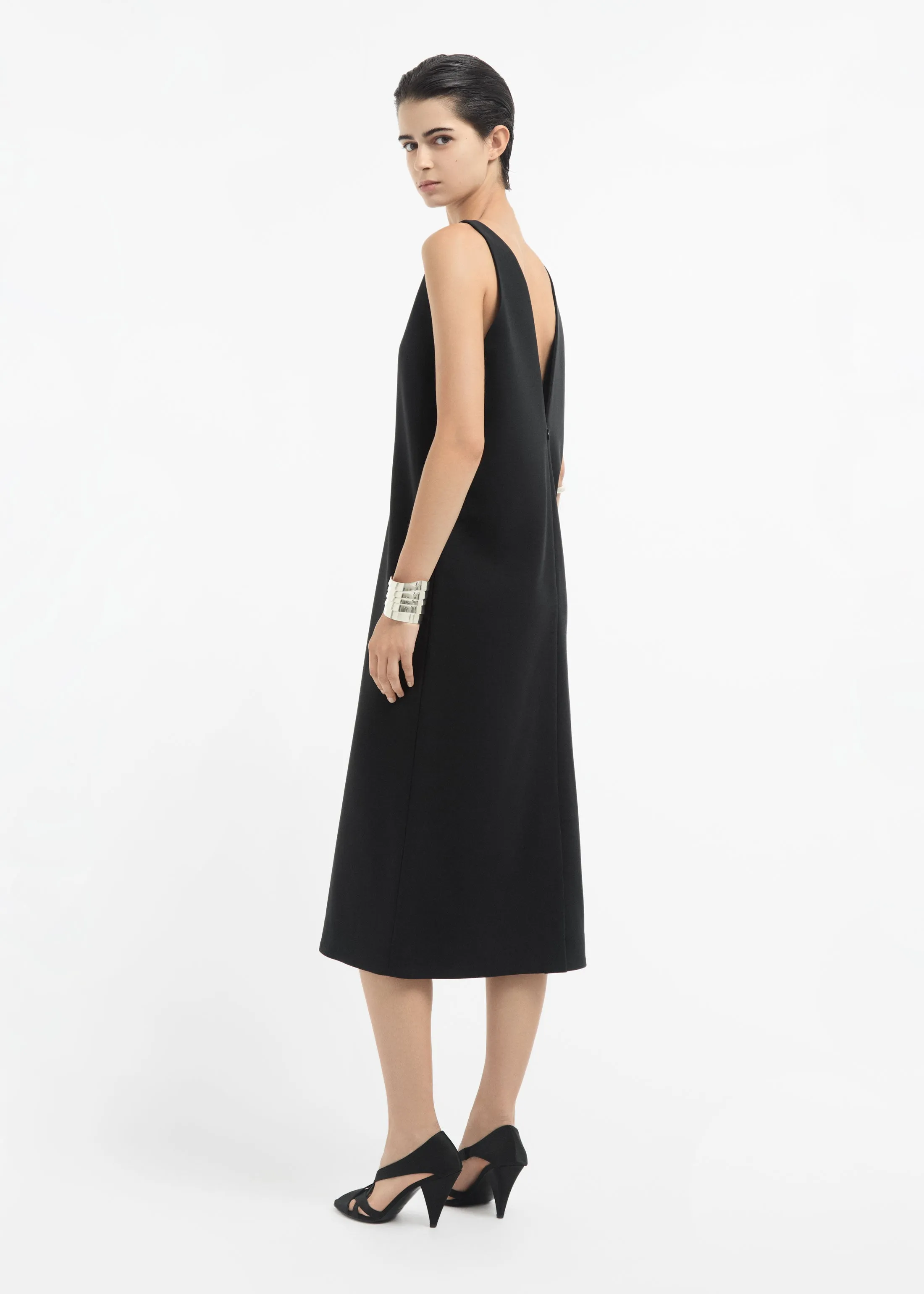 V-Neck Dress in Cotton - Black sold by CO product image thumbnail 2