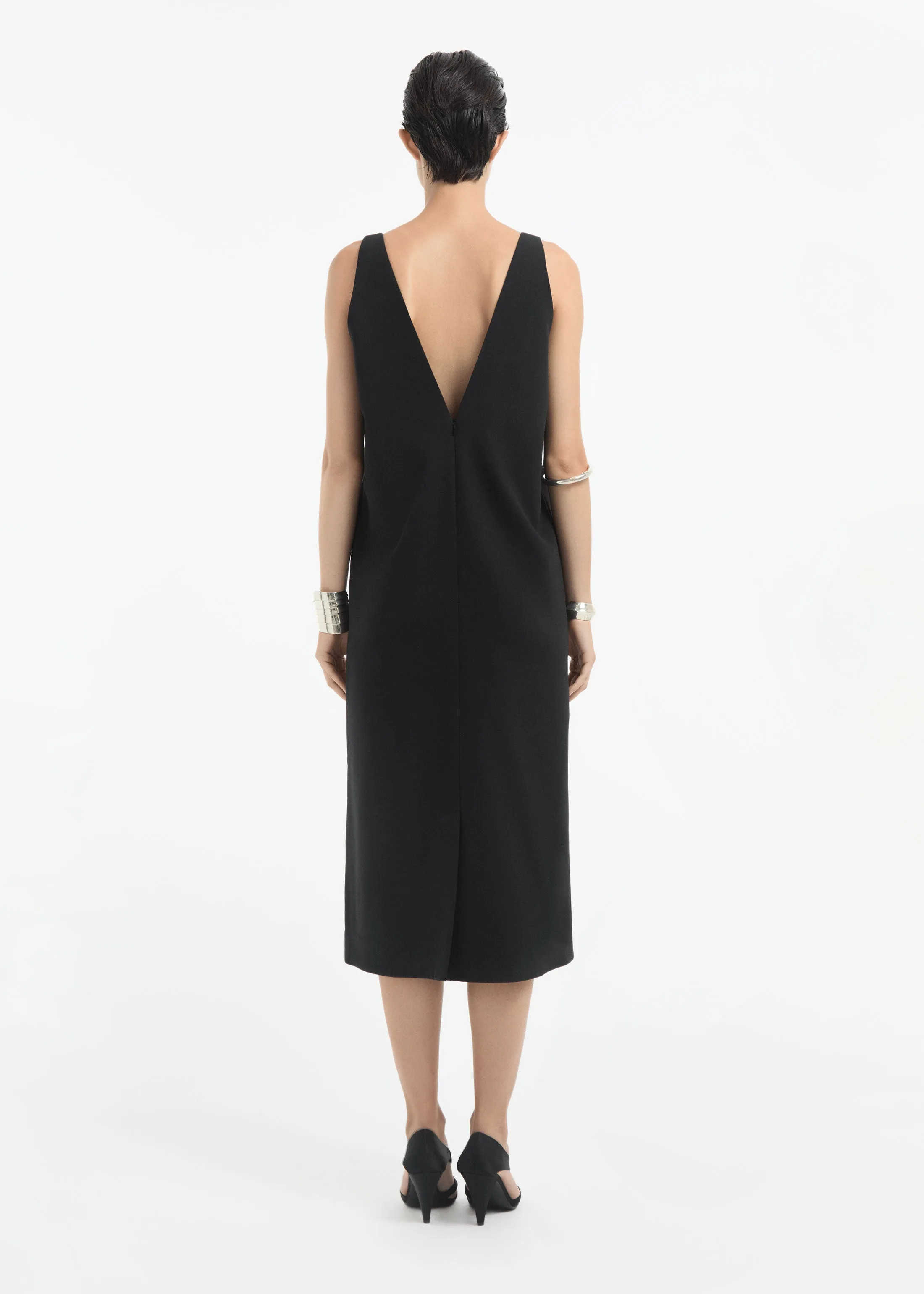 V-Neck Dress in Cotton - Black sold by CO product image thumbnail 3
