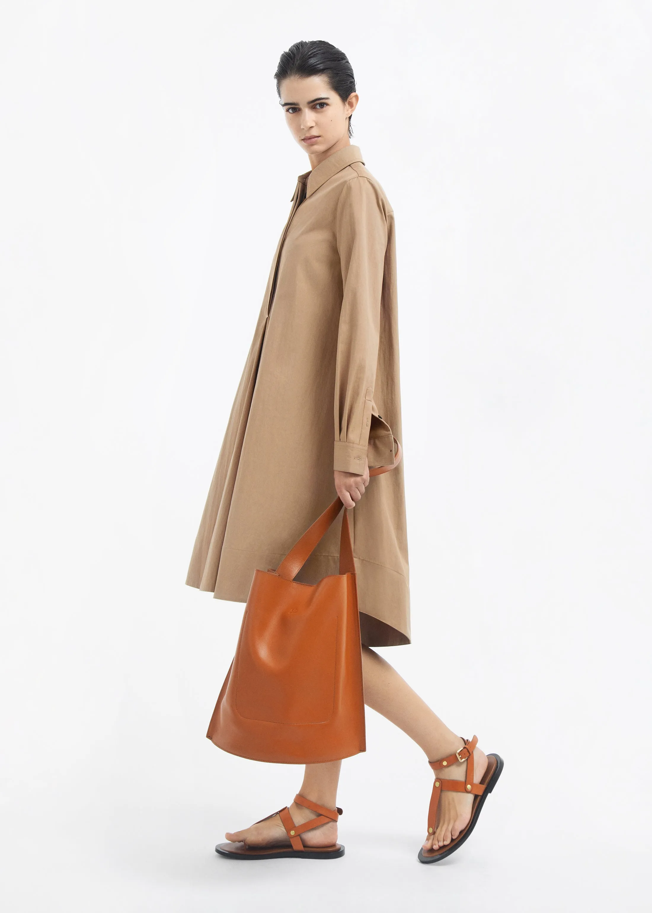 Bucket Tote Bag in Leather - Cognac sold by CO product image thumbnail 5