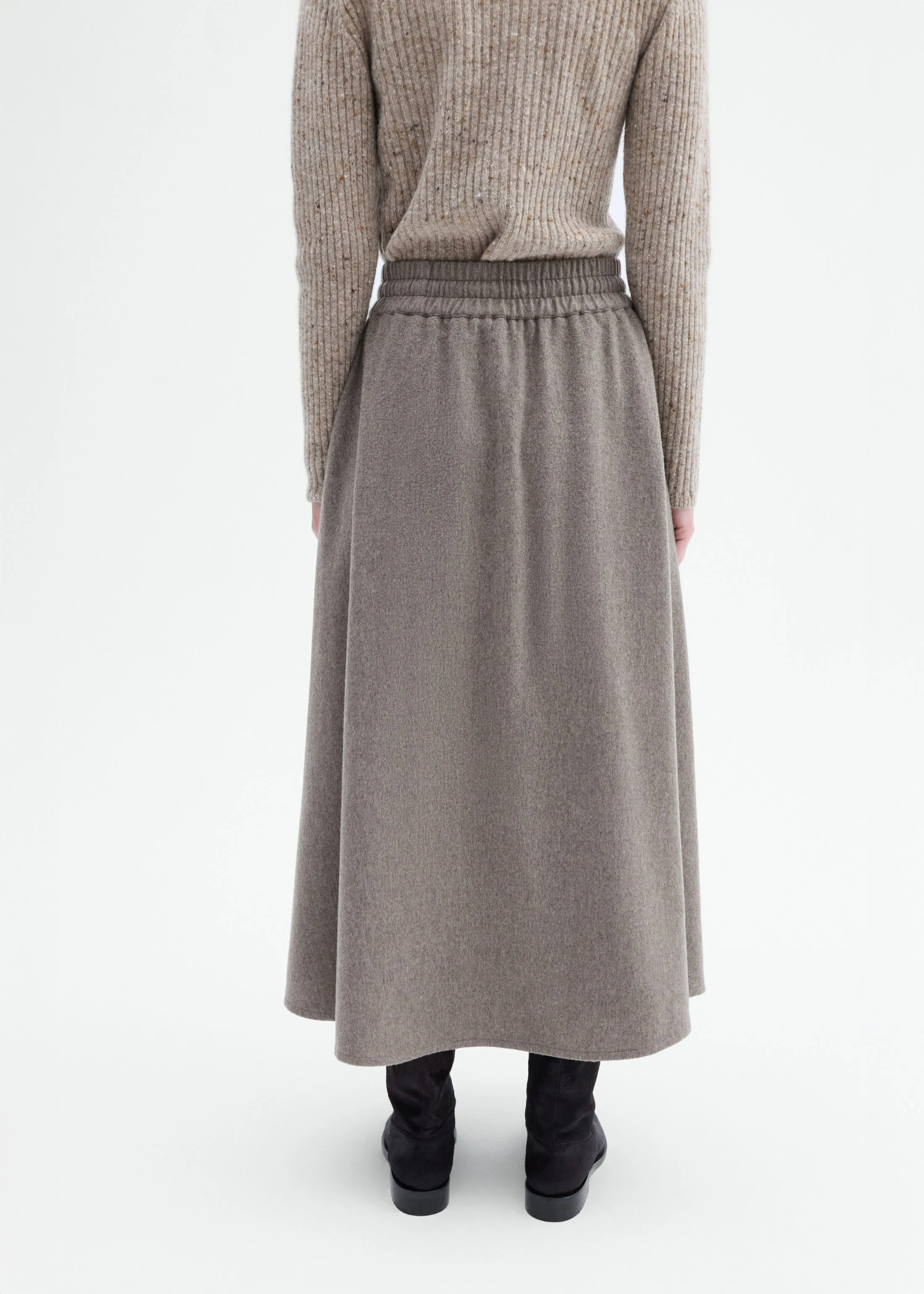 Drawstring Midi Skirt in Wool Cashmere - Oatmeal sold by CO product image thumbnail 2