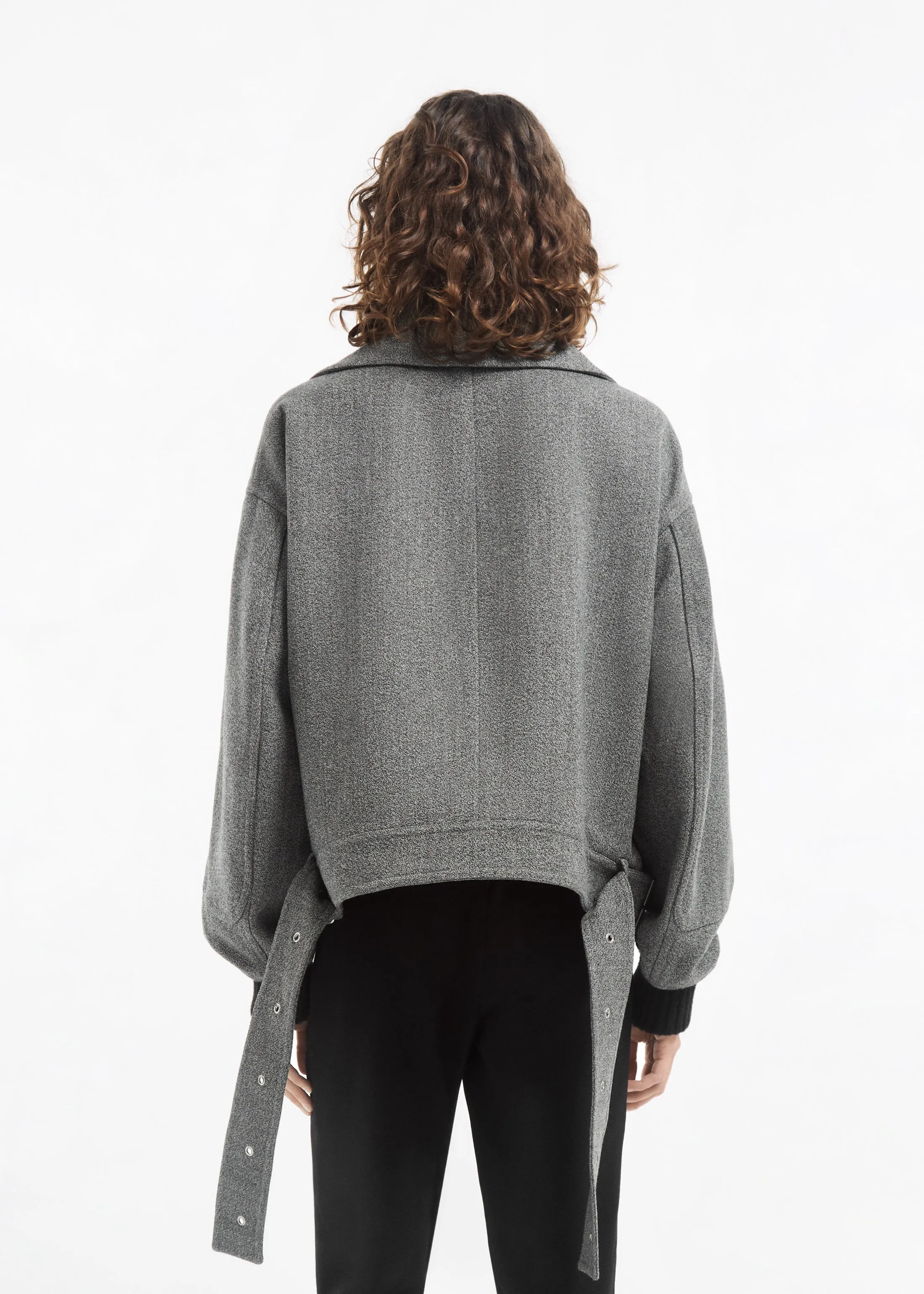 Oversized Engineered Bomber in Wool - Grey Melange sold by CO product image thumbnail 3