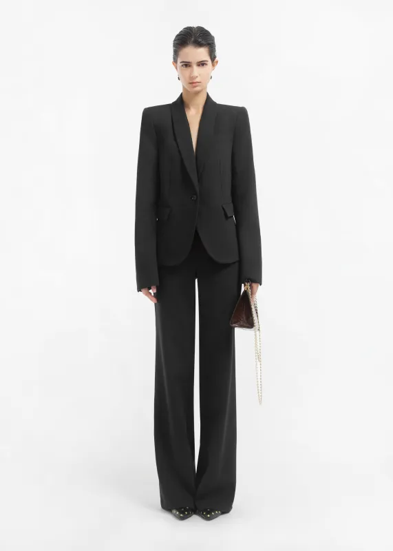 Single Button Down Blazer in Cotton - Black sold by CO