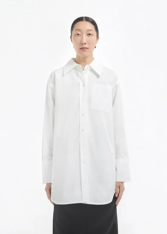 Overshirt in Cotton Sateen - White sold by CO