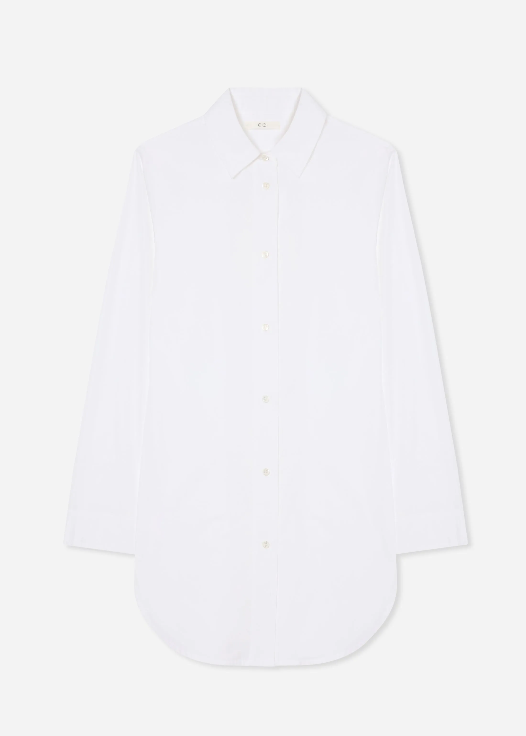 Cinched Button Down Shirt in Cotton Poplin - White sold by CO product image thumbnail 5