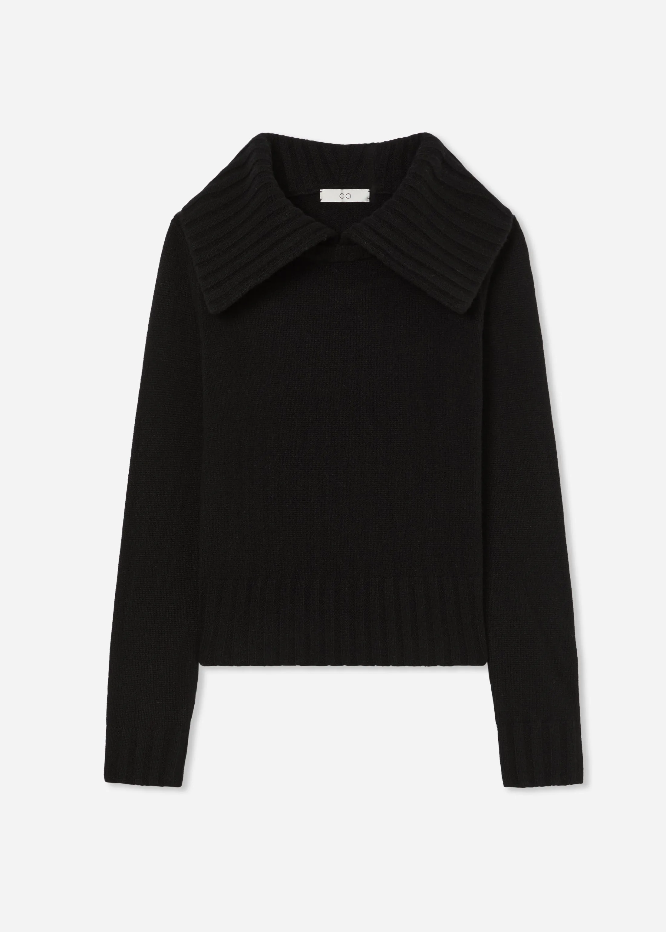 Ribbed Collared Sweater in Cashmere - Black sold by CO product image thumbnail 5
