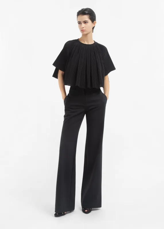 Wide Leg Trouser in Cotton - Black sold by CO