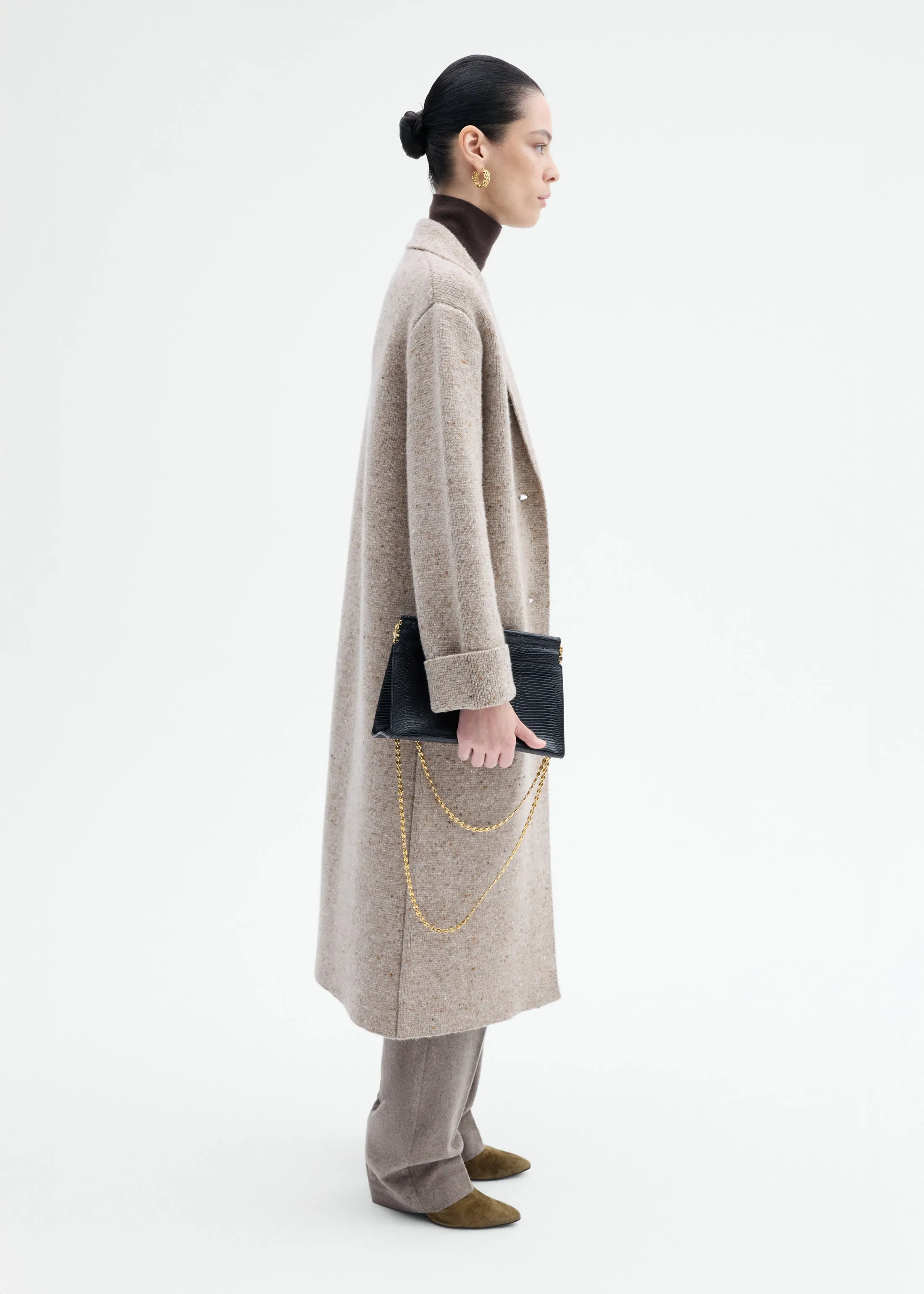 Sweater Coat in Wool Cashmere Tweed - Antelope sold by CO product image thumbnail 2