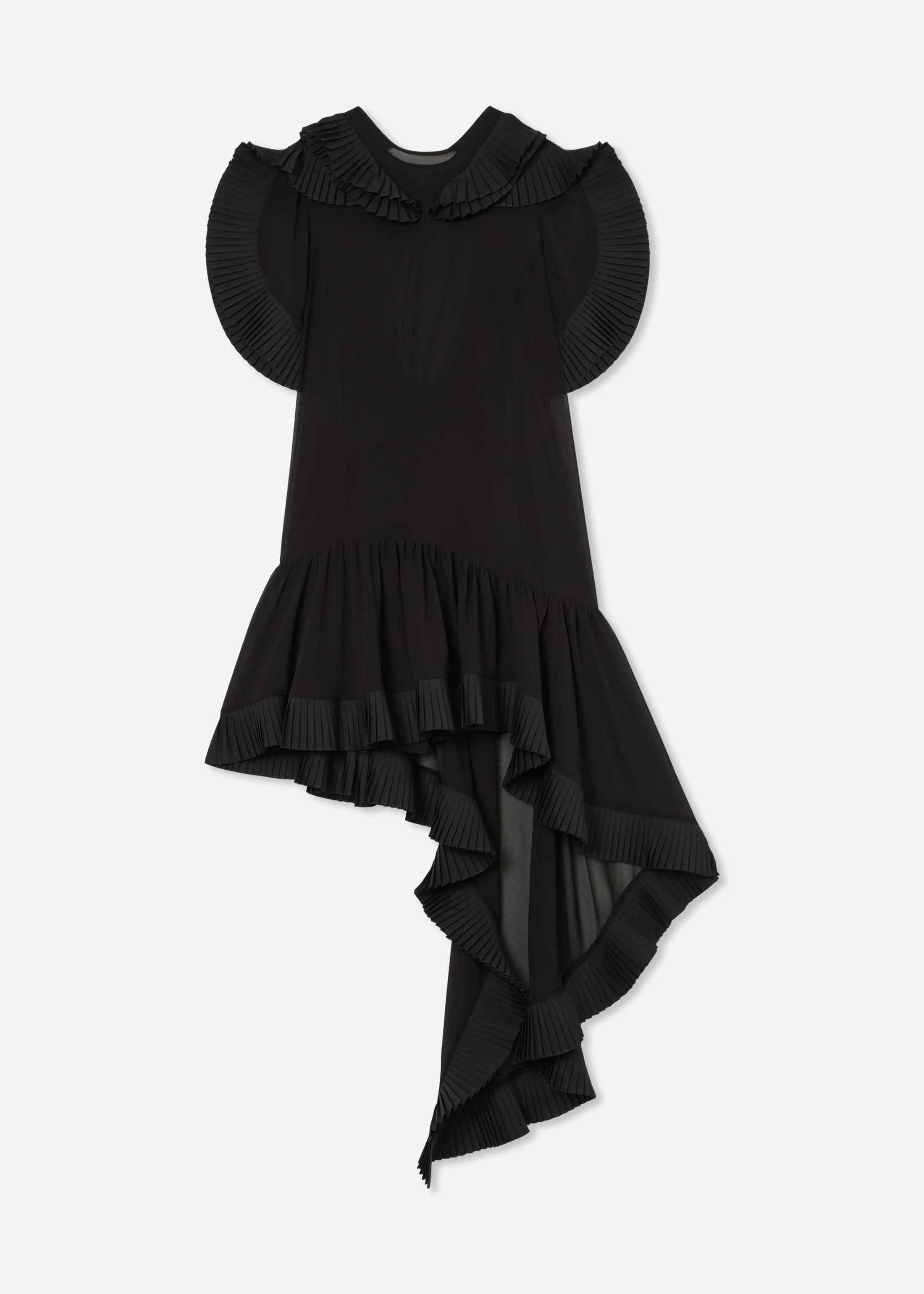 Asymmetric Pleated Georgette Dress - Black sold by CO product image thumbnail 4