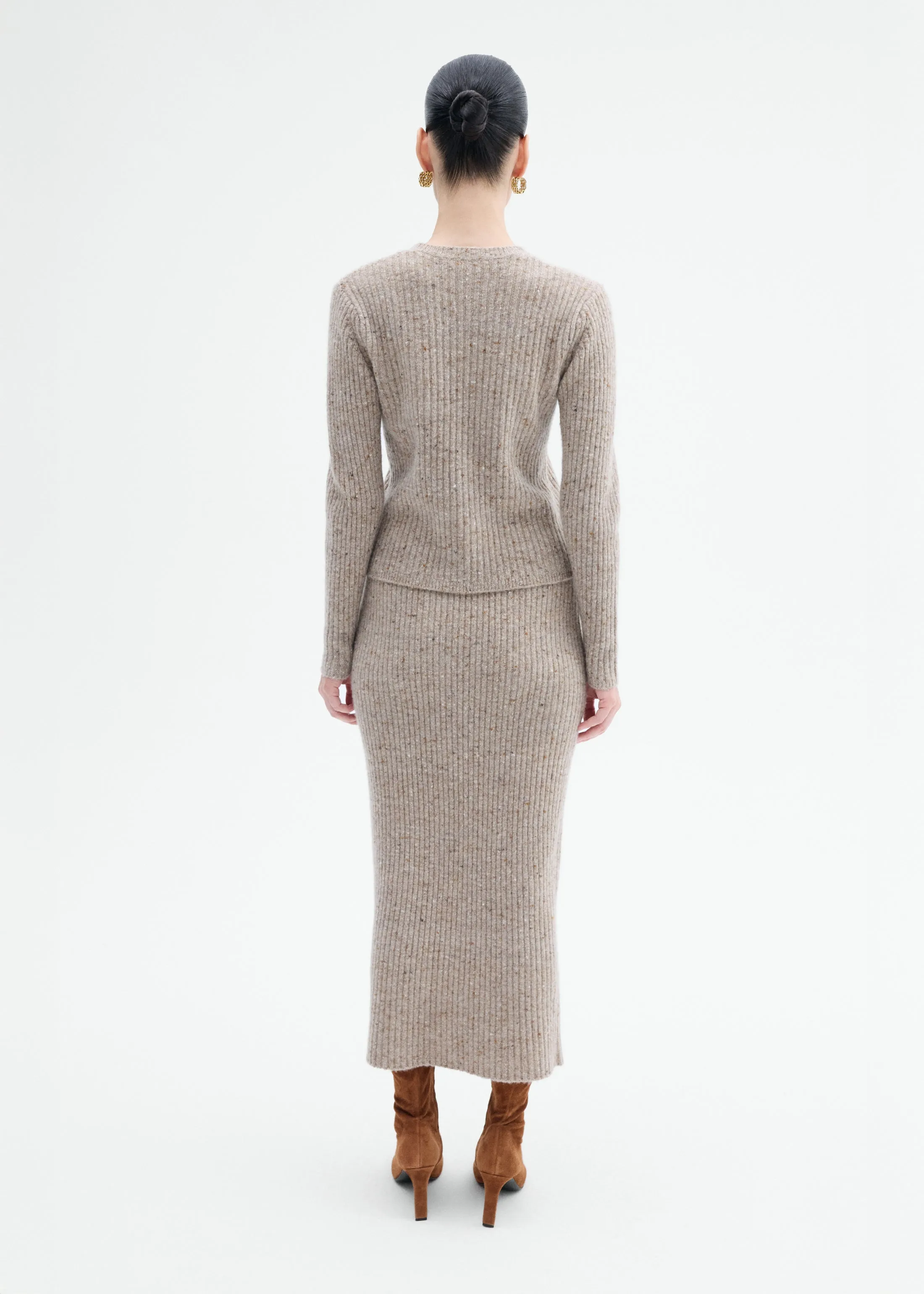 Midi Knit Skirt in Wool Cashmere - Antelope sold by CO product image thumbnail 3