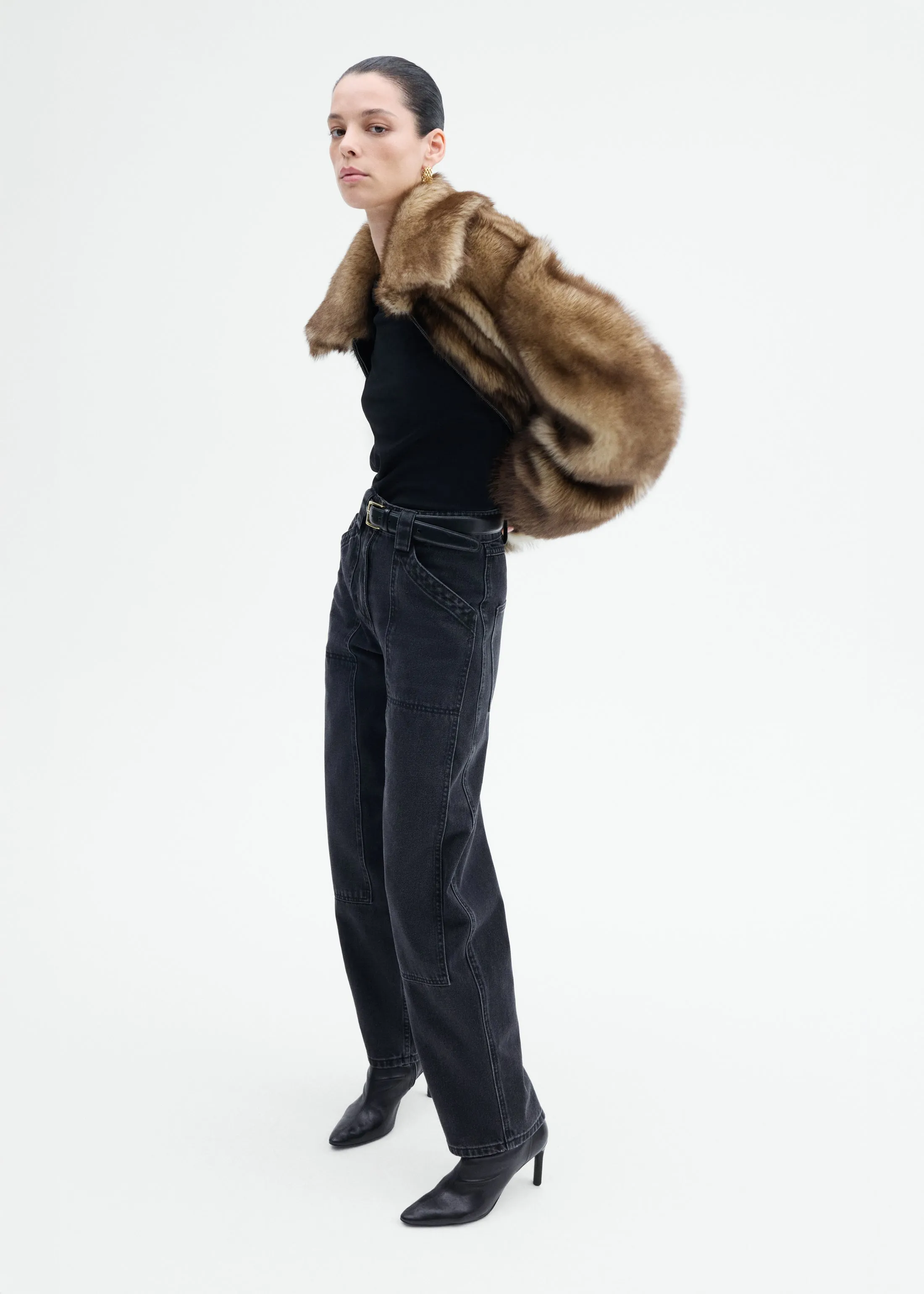 Shearling Bomber - Brown Multi sold by CO product image thumbnail 5