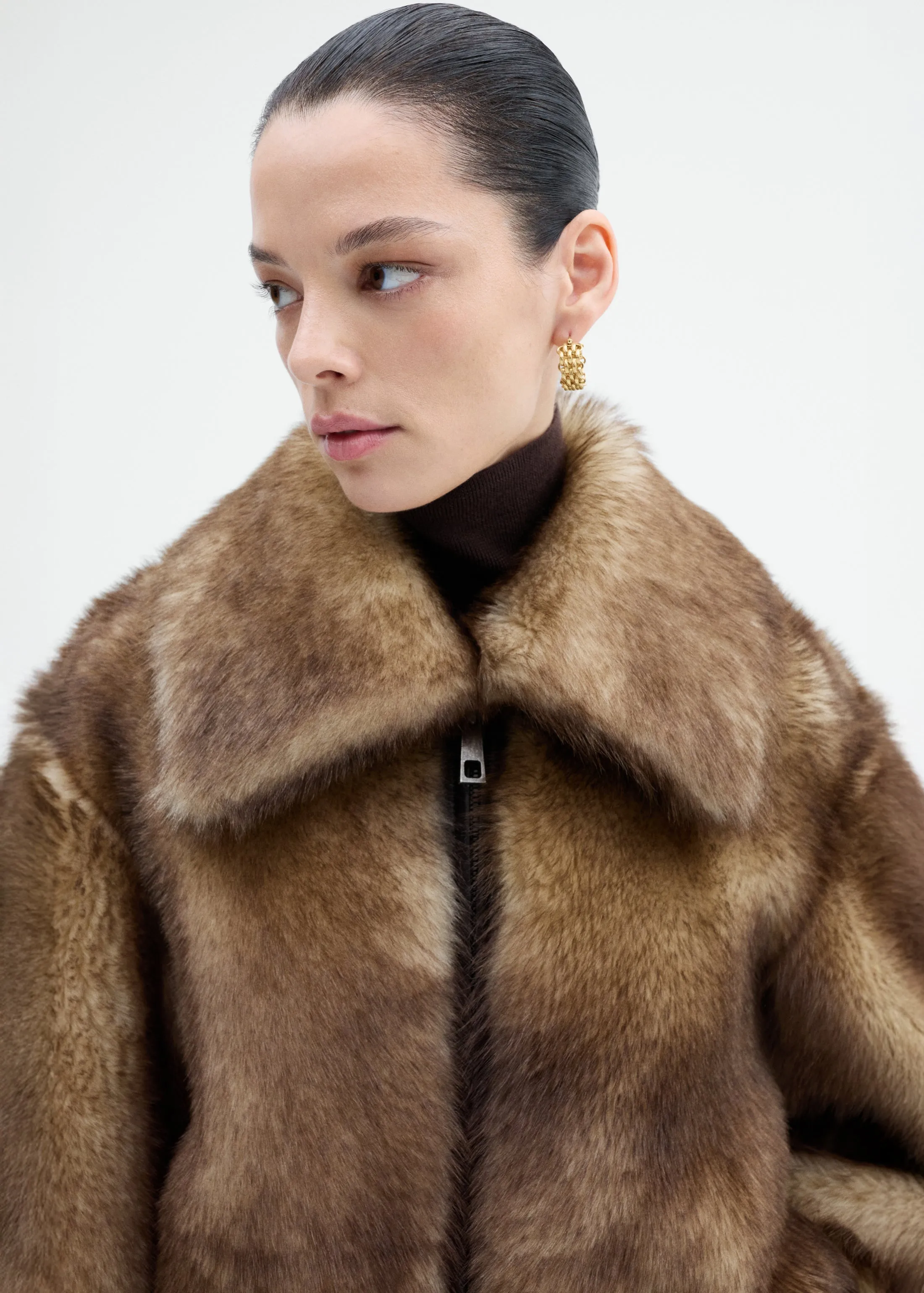 Shearling Bomber - Brown Multi sold by CO product image thumbnail 3