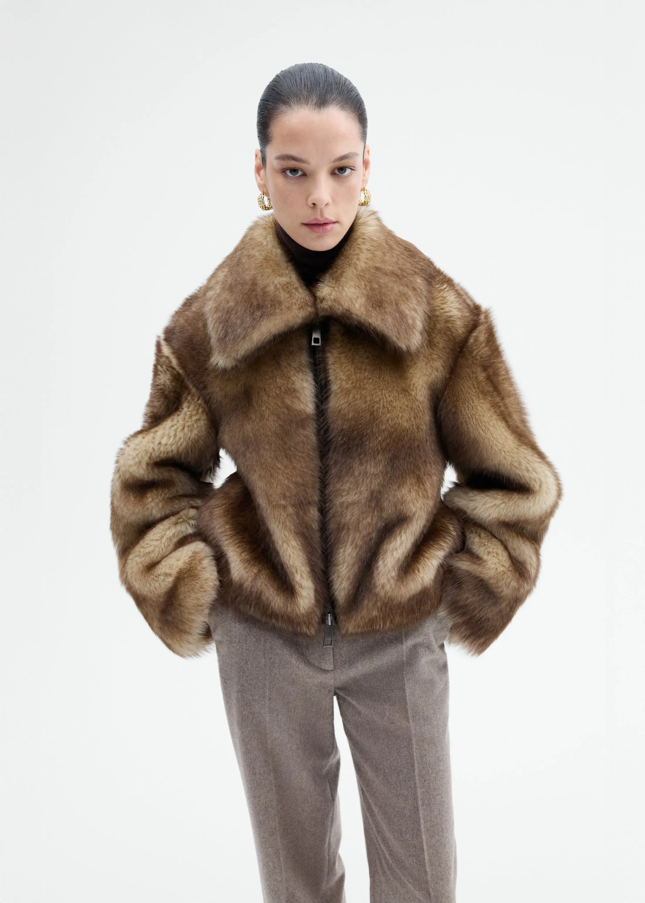 Shearling Bomber - Brown Multi sold by CO product image thumbnail 2