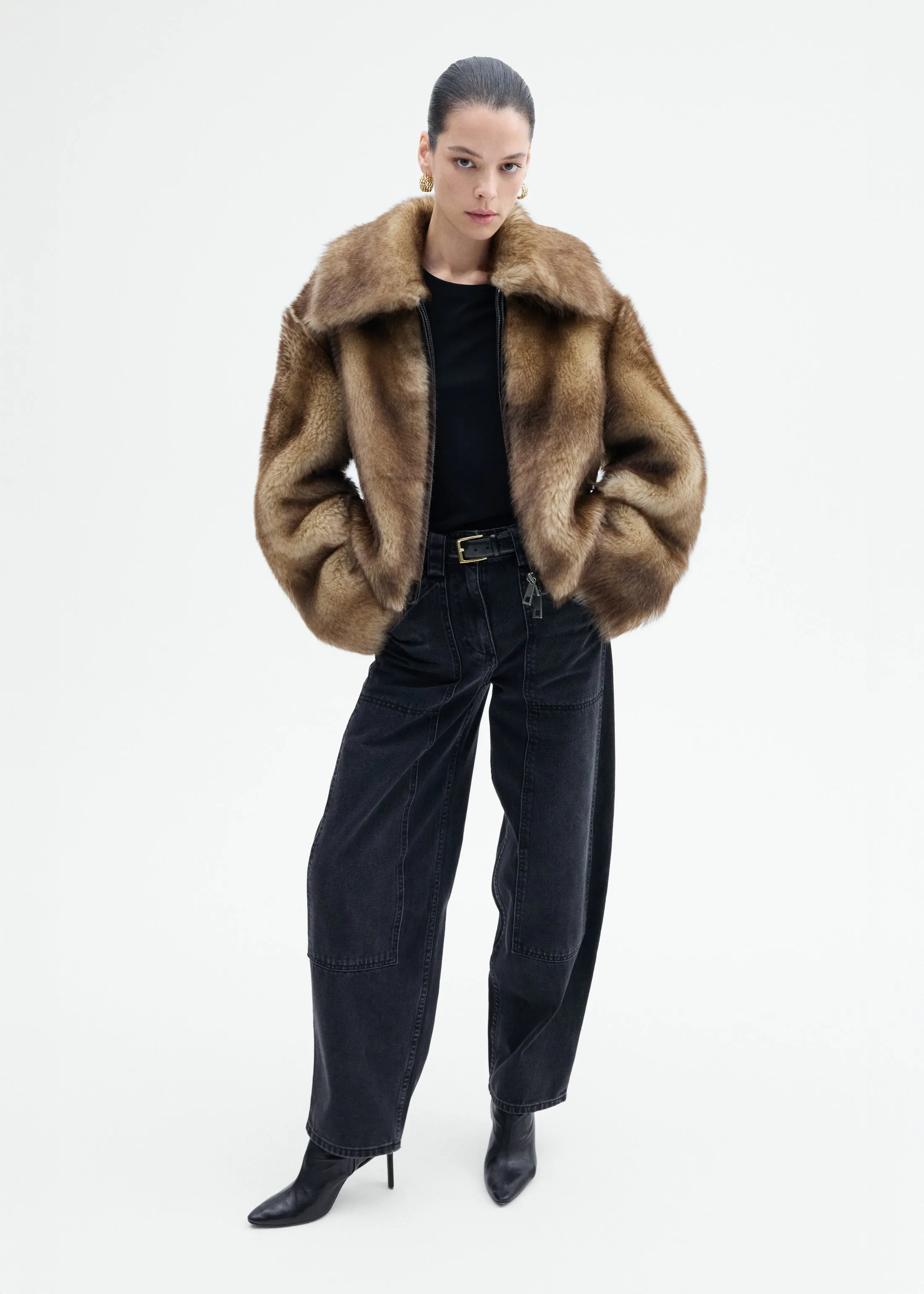 Shearling Bomber - Brown Multi sold by CO product image thumbnail 4