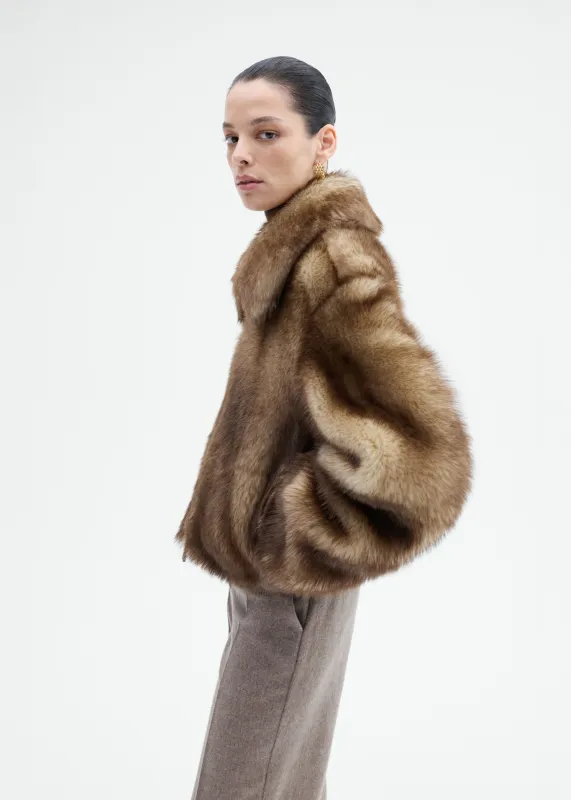 Shearling Bomber - Brown Multi sold by CO