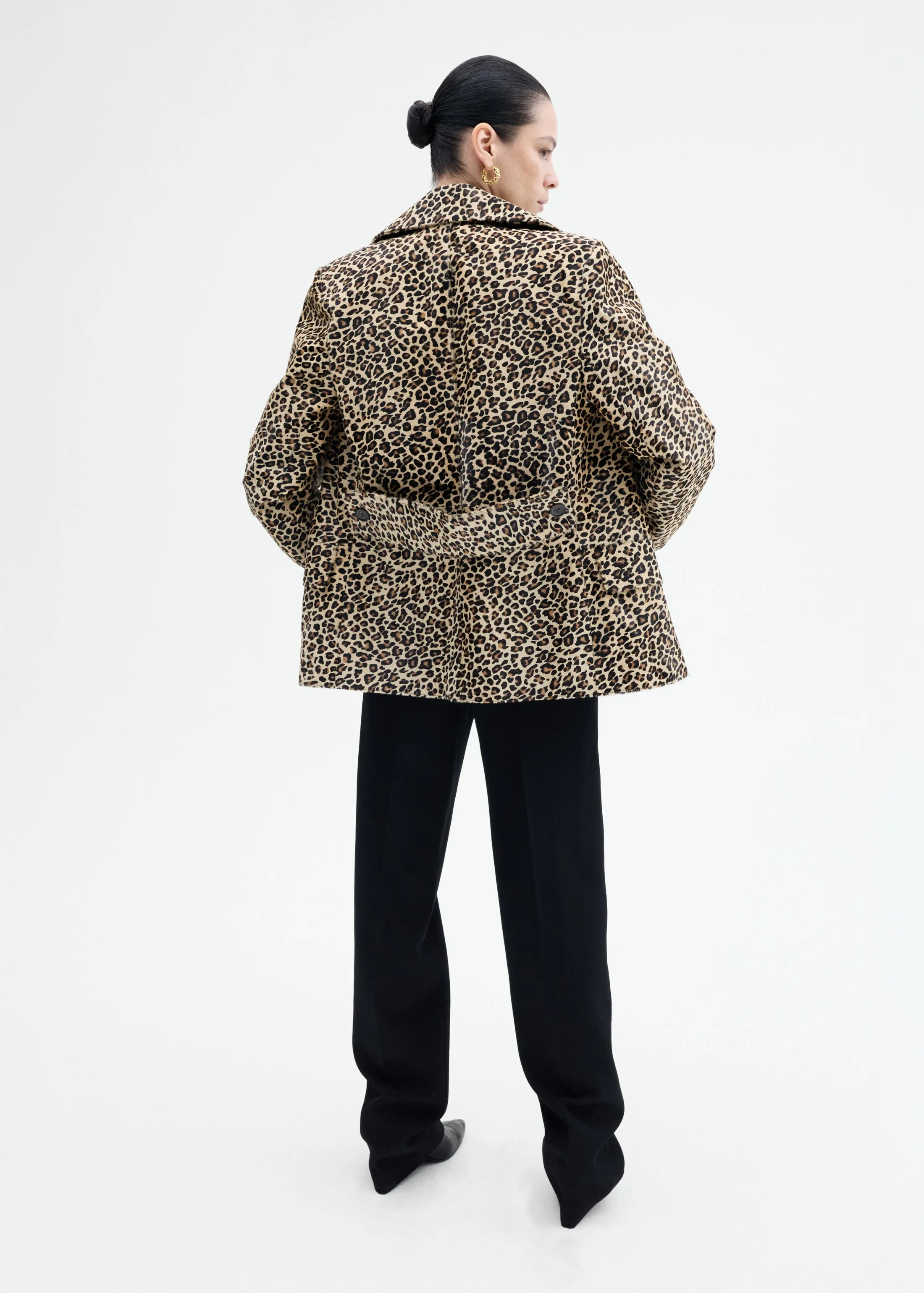 Double Faced Leopard Peacoat in Calf Hair - Leopard sold by CO product image thumbnail 4
