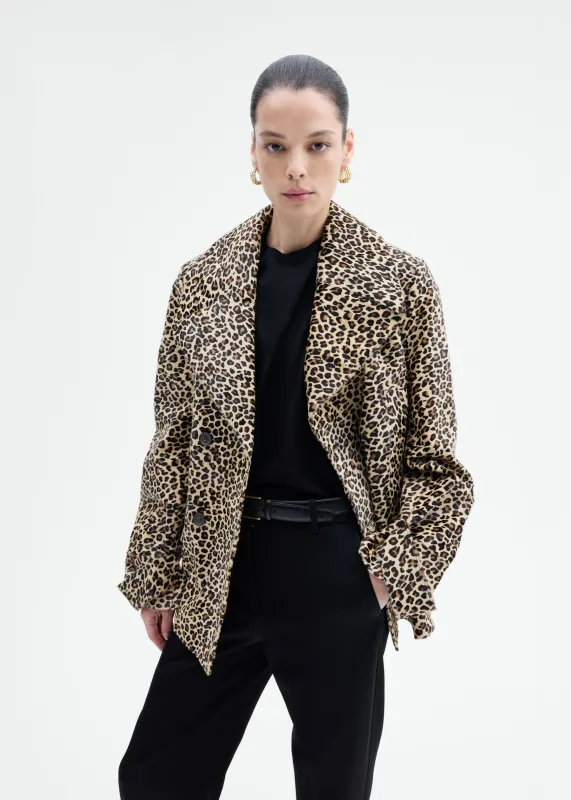 Double Faced Leopard Peacoat in Calf Hair - Leopard made by CO