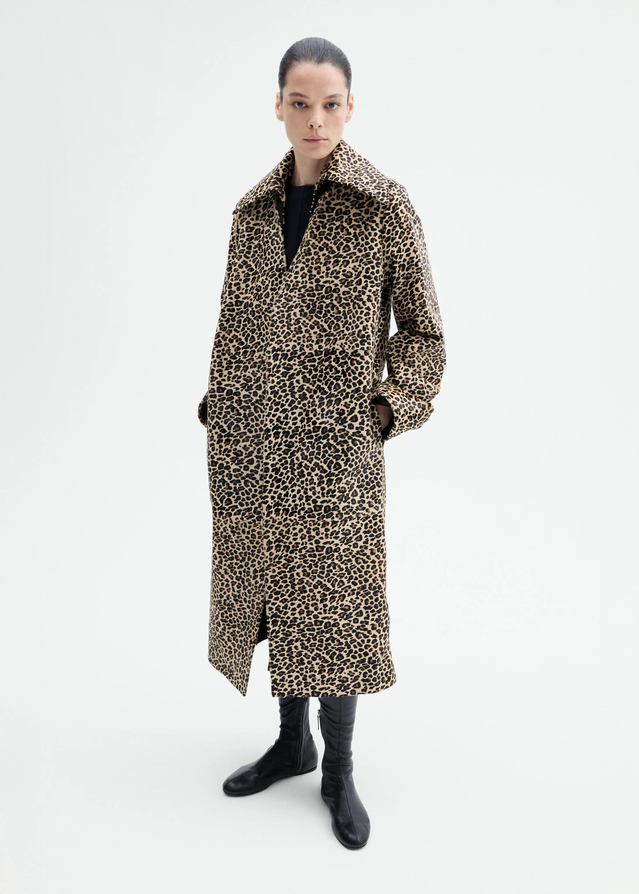 Leopard Collared Coat in Calf Hair - Leopard sold by CO product image thumbnail 5