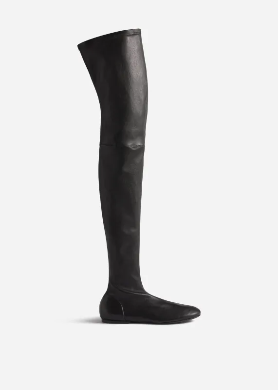 Leather Over-the-Knee Boot - Black sold by CO