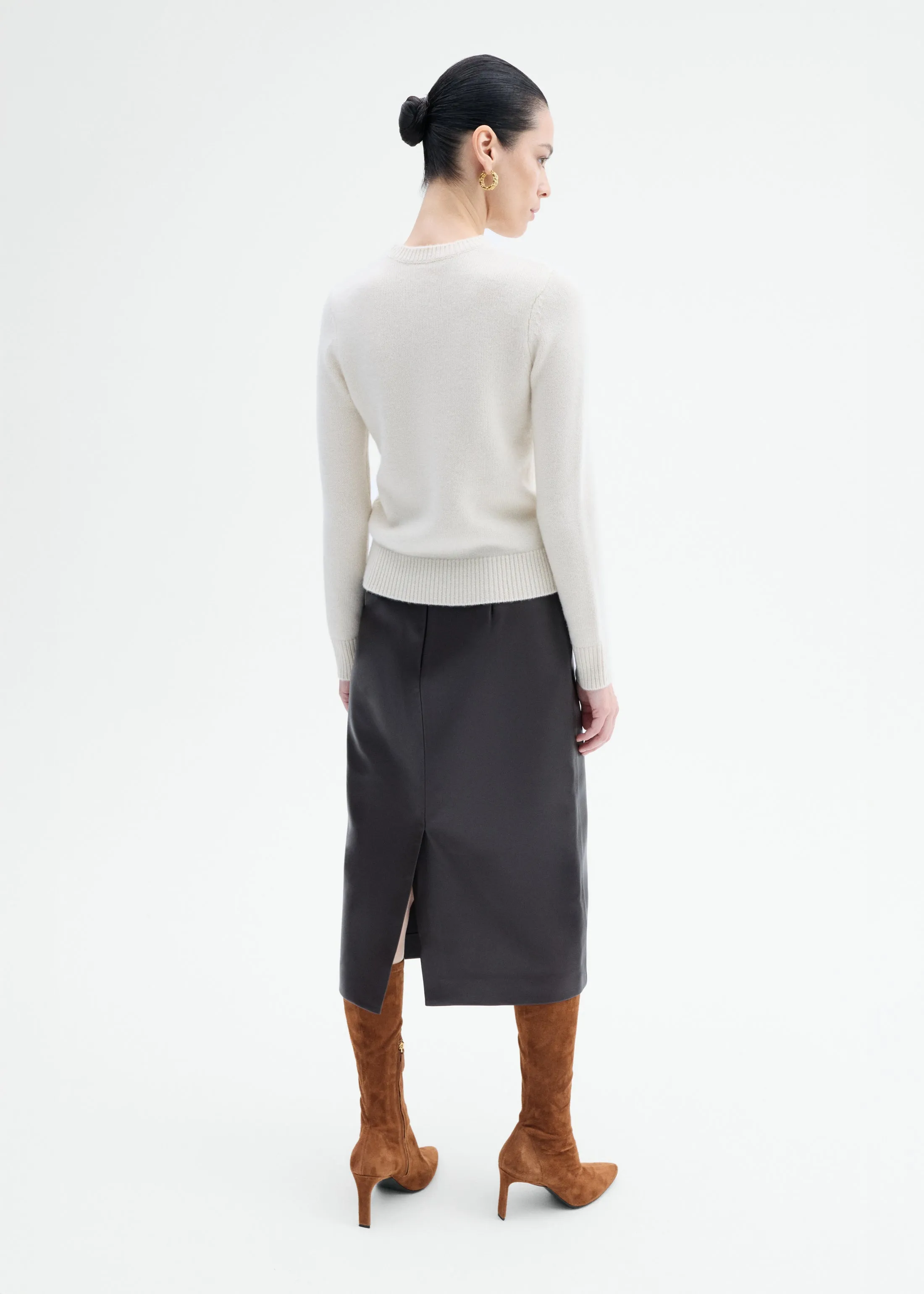 Crew Sweater in Cashmere - Wheat sold by CO product image thumbnail 4