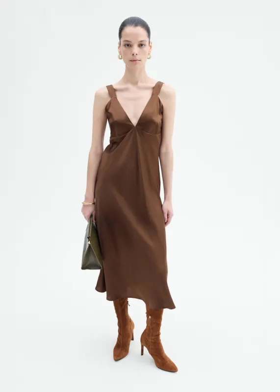 Silk Slip Midi Dress - Moose sold by CO