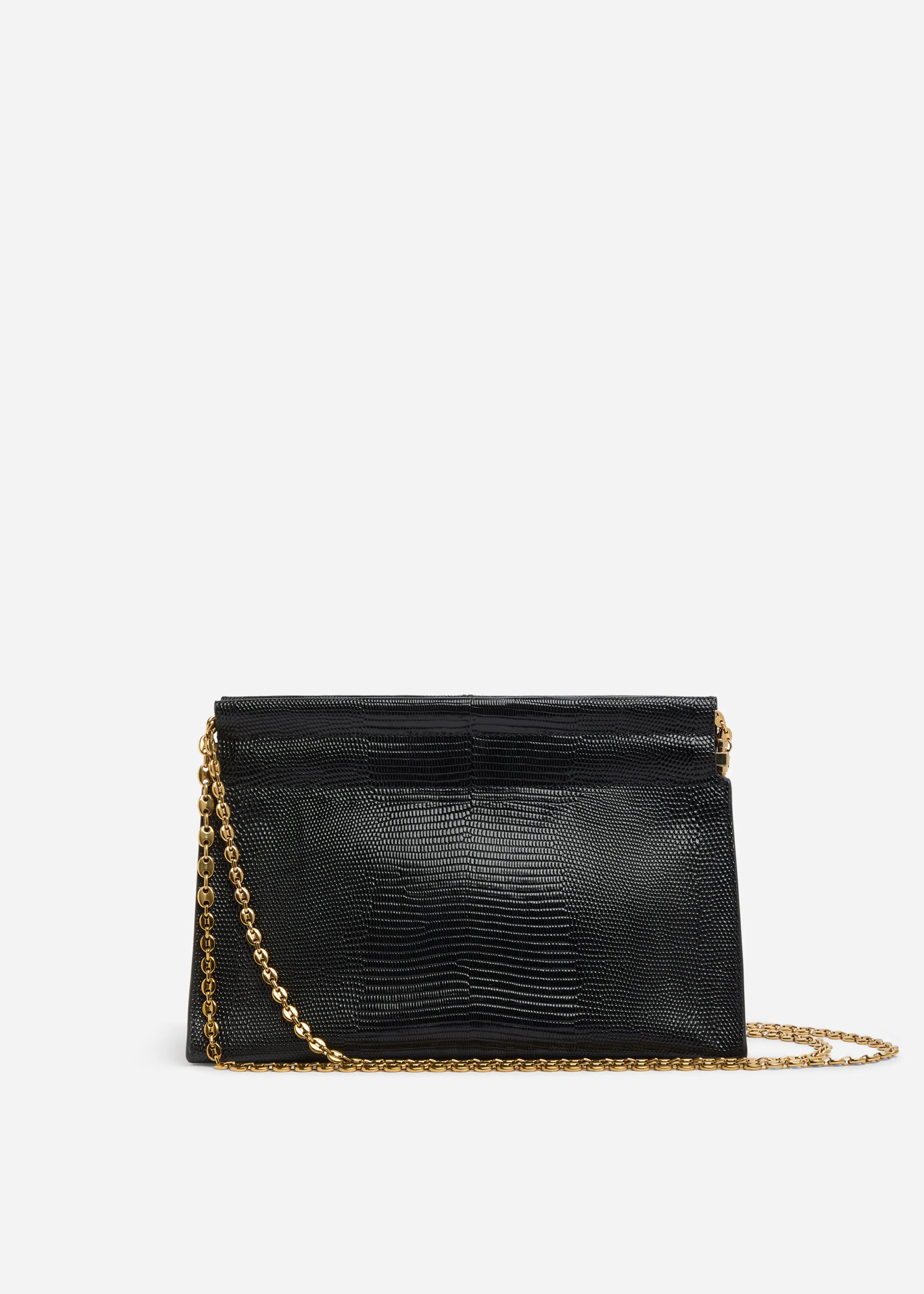 Small Leather Clutch with Chain - Black sold by CO