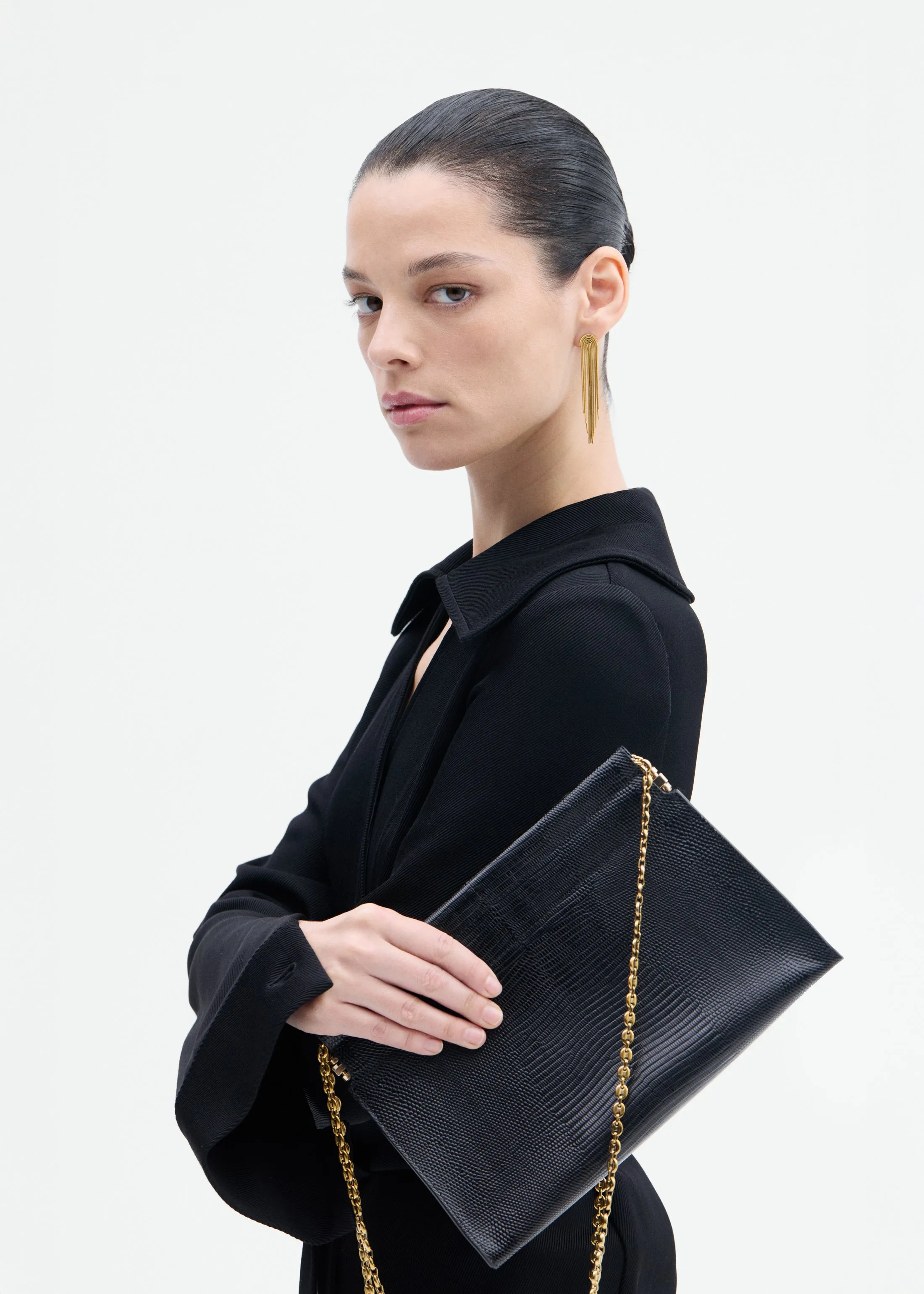 Small Leather Clutch with Chain - Black sold by CO product image thumbnail 5